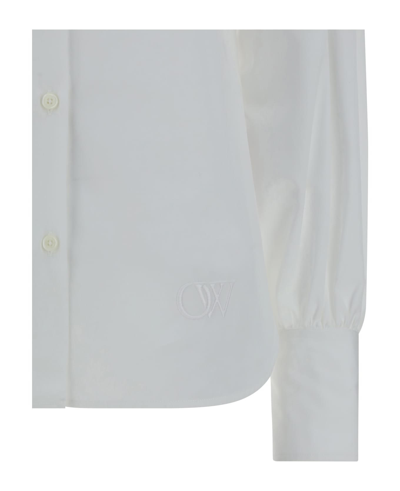 Off-White Popeline Shirt With Straps - White White