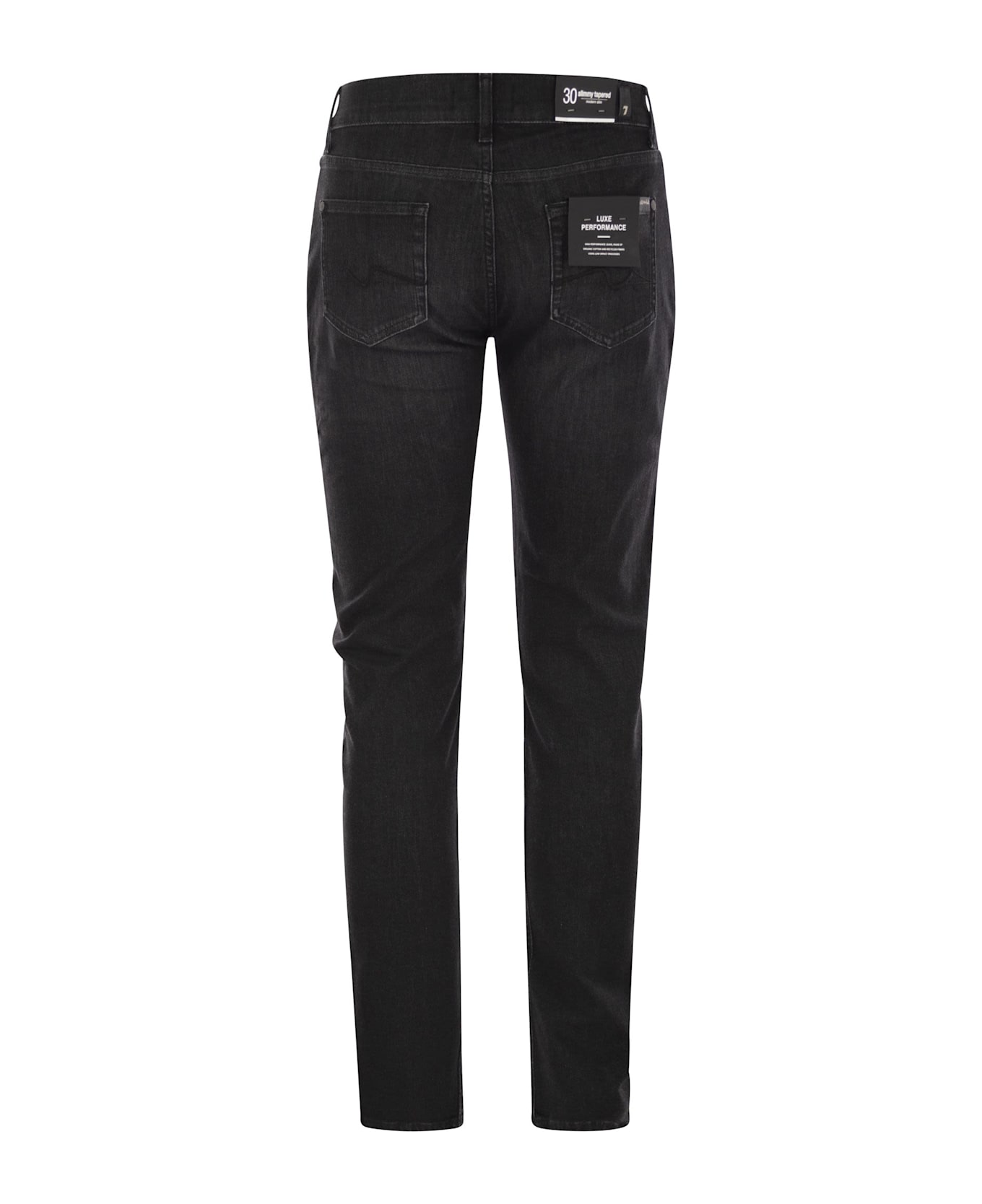 7 For All Mankind Slimmy Tapered - Skinny Medium-waisted Jeans - Black