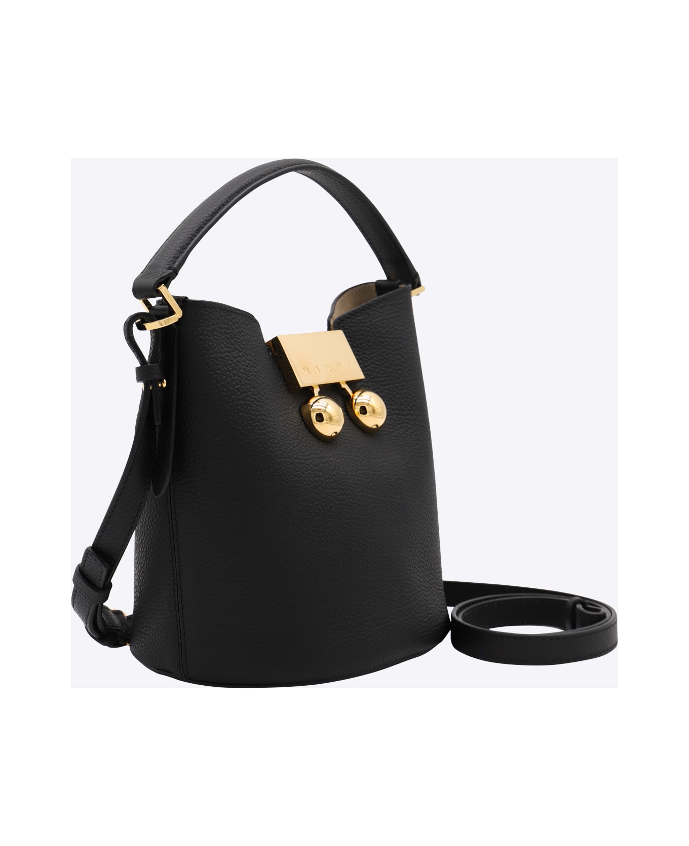 Marni Black Leather Trunkaroo Satchel - Black
