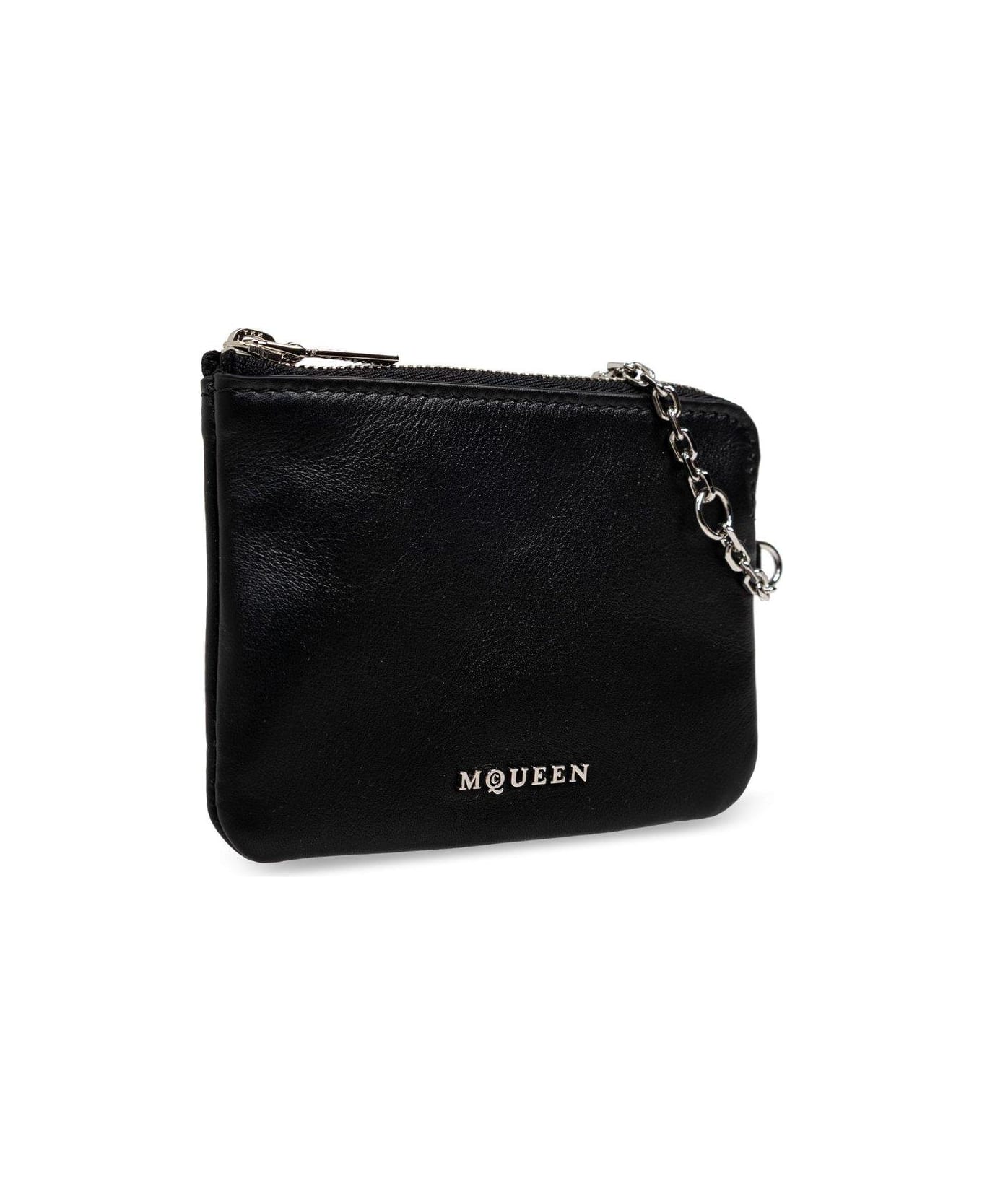 Alexander McQueen Logo Palque Chain-detailed Wallet - NERO