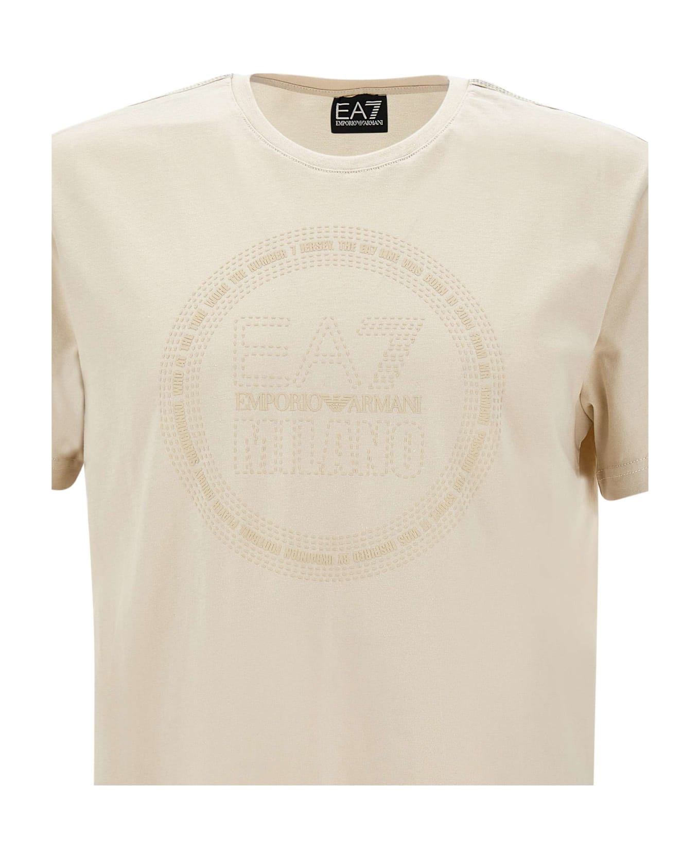 EA7 Organic Cotton T-shirt - Beige