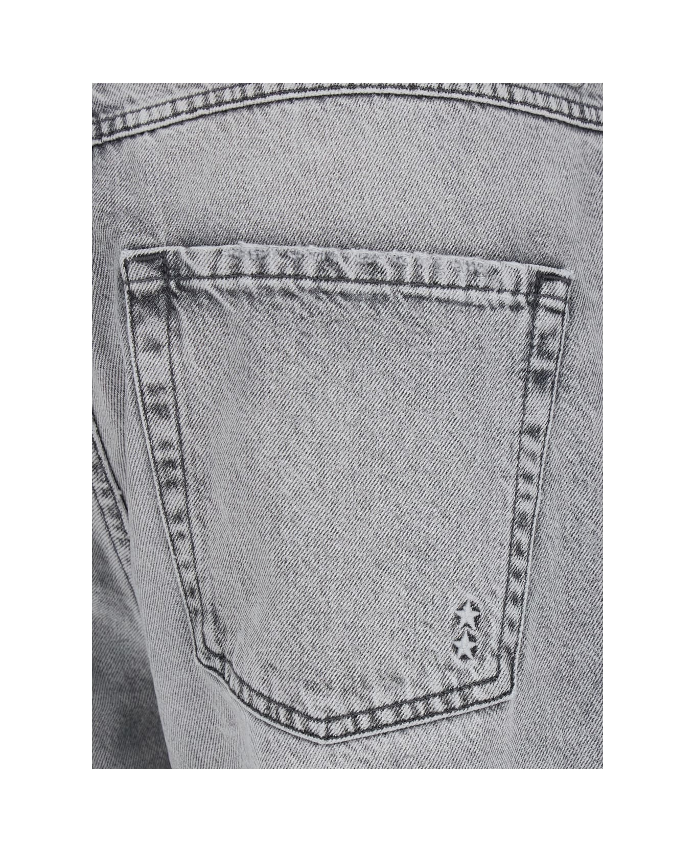Icon Denim 
bea
 Grey Jeans With Belt Loops And Logo Patch On The Rear In Denim Woman - Grey
