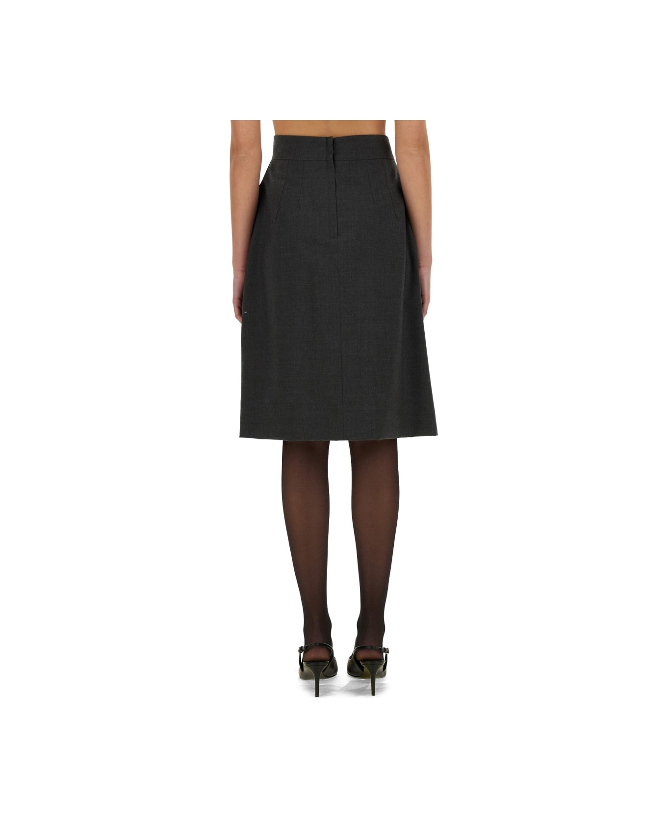 Dolce 
Gabbana Wool Midi Skirt - GREY