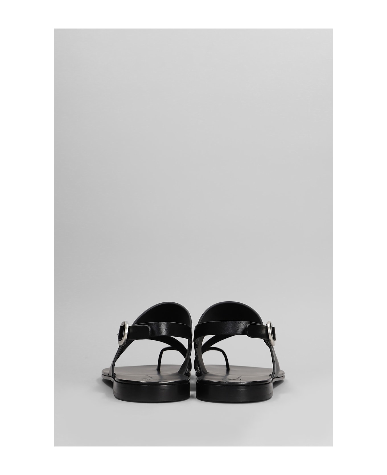 Giuseppe Zanotti Flats In Black Leather - black