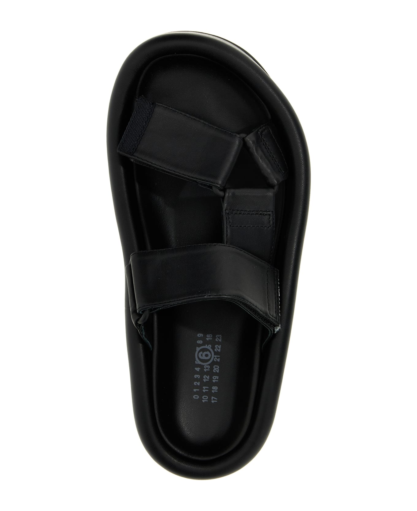 MM6 Maison Margiela Leather Sandals - Black