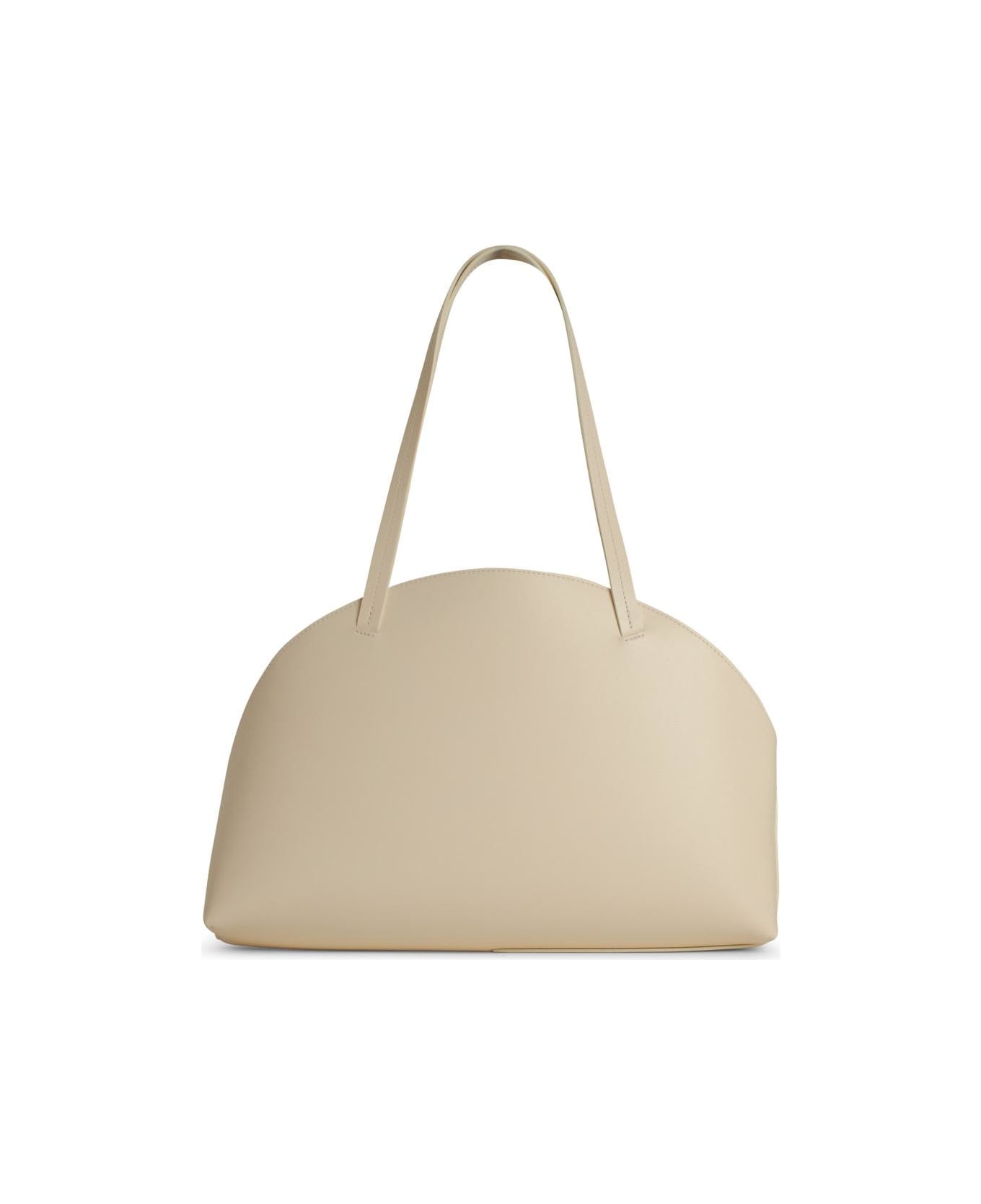 Jil Sander 
curve Media
 White Leather Crossbody Bag - White