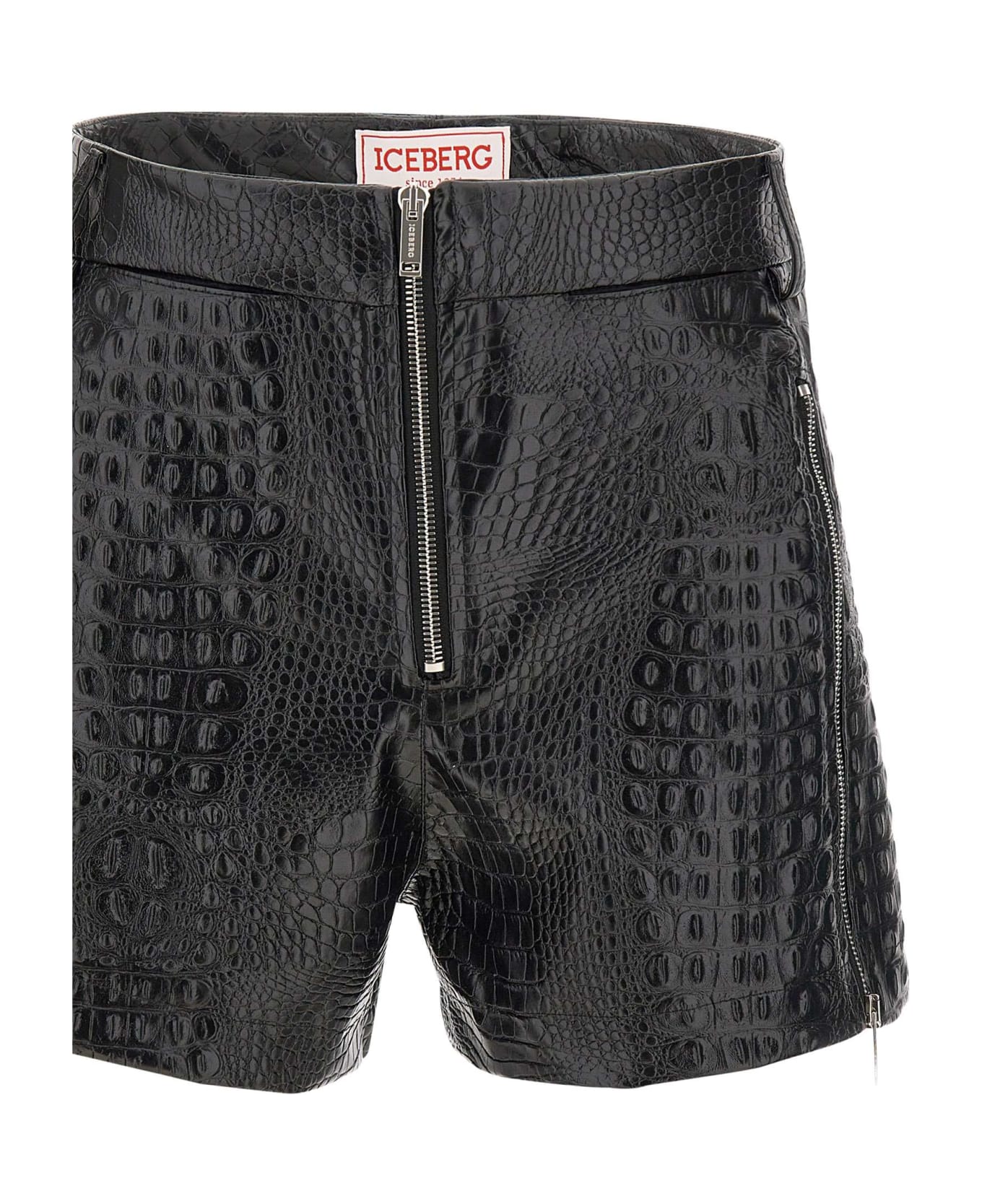 Iceberg Eco-leather Shorts - BLACK ショートパンツ