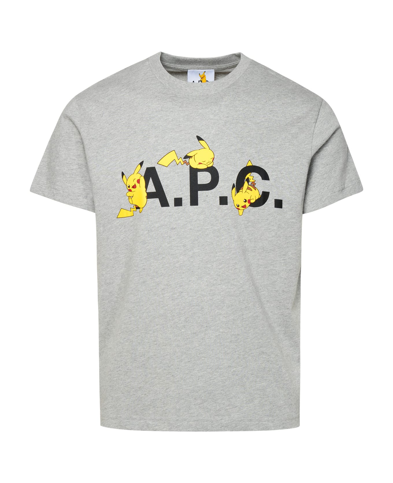 A.P.C. Logo Printed Crewneck T-shirt - Grey
