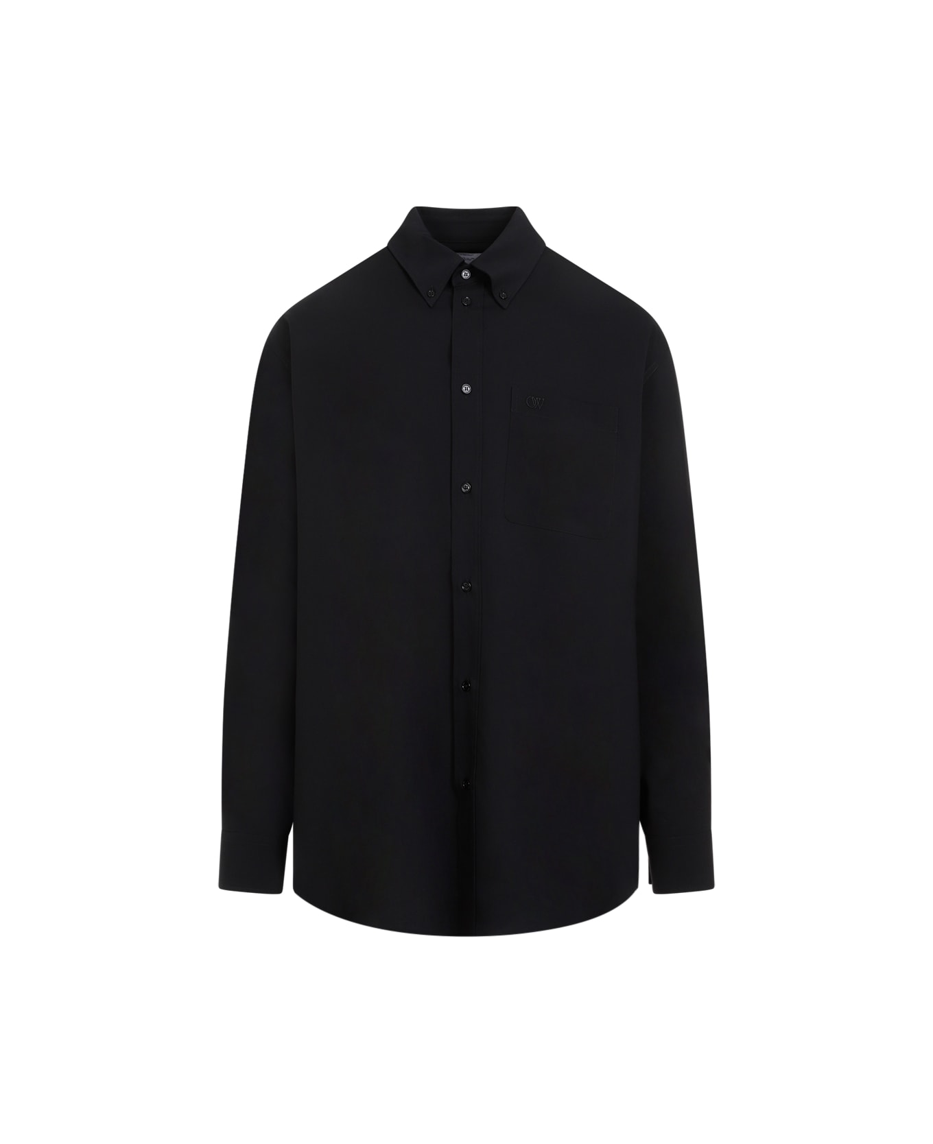 Off-White Emb Cotton Shirt - Black Black