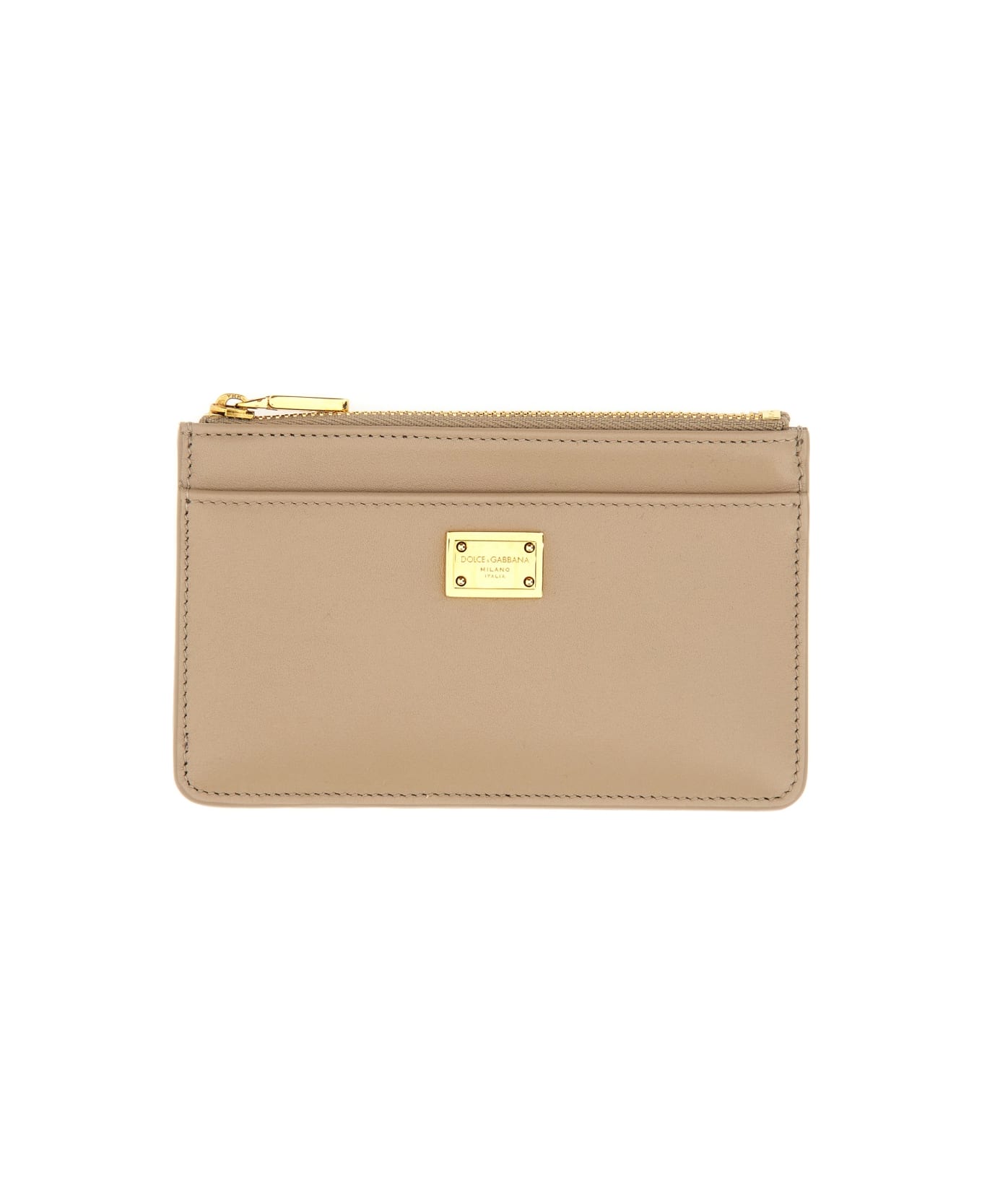 Dolce 
Gabbana Calfskin Plongé Card Holder - BEIGE
