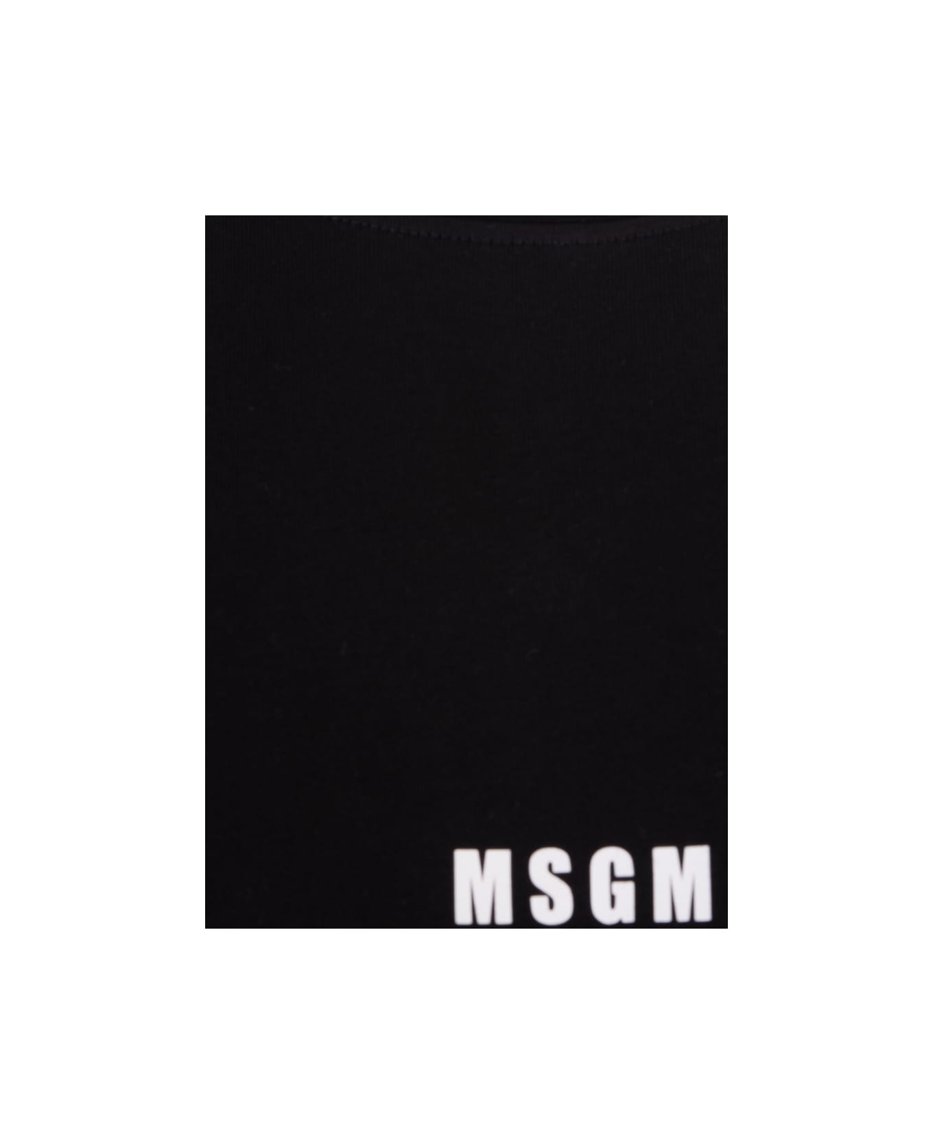 MSGM Black T-shirt With White Micro Logo - Black