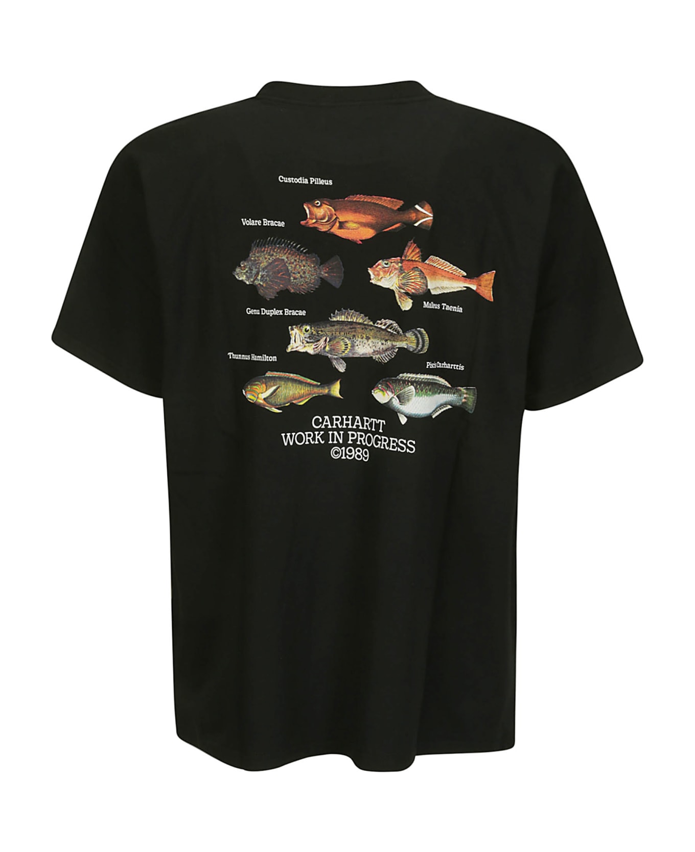 Carhartt S/s Fish T-shirt Organic Cotton Single Jersey - BLACK