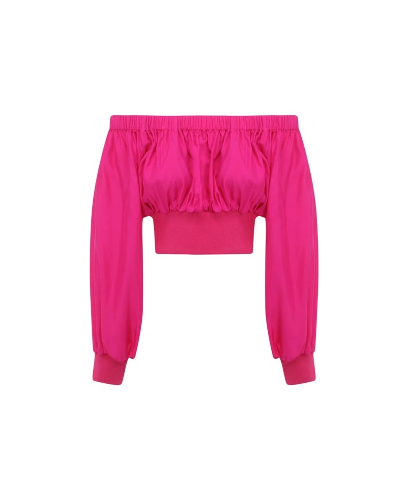 Alexander McQueen Cropped Silk Top - Pink