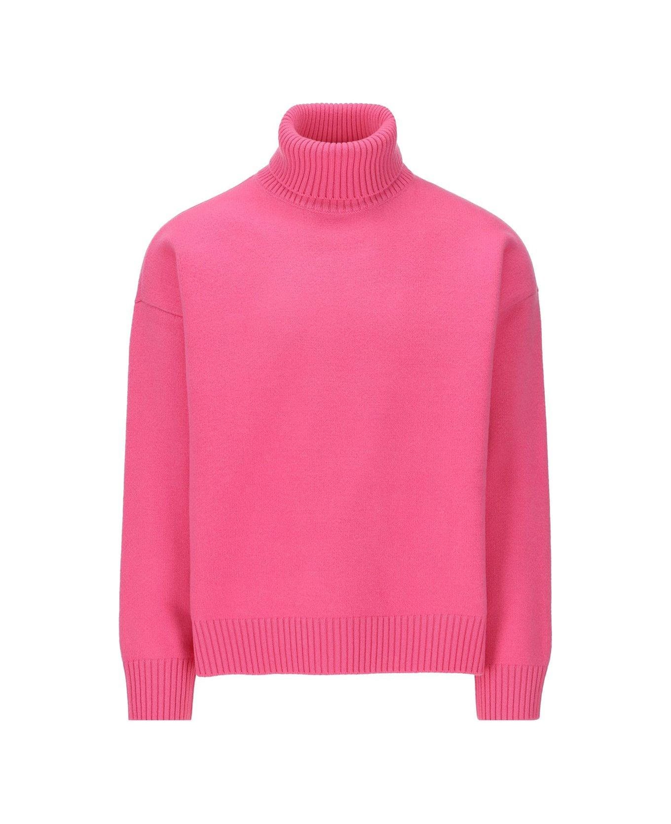 Gucci Logo Tag Turtleneck Sweater - ROSEBLOOMMIX