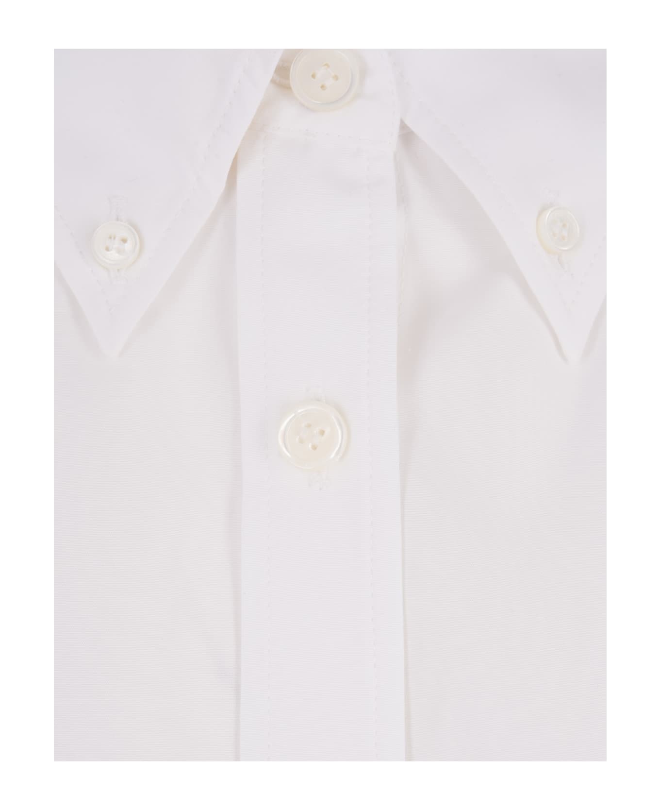 Givenchy Stone Grey Poplin Short Shirt - White シャツ