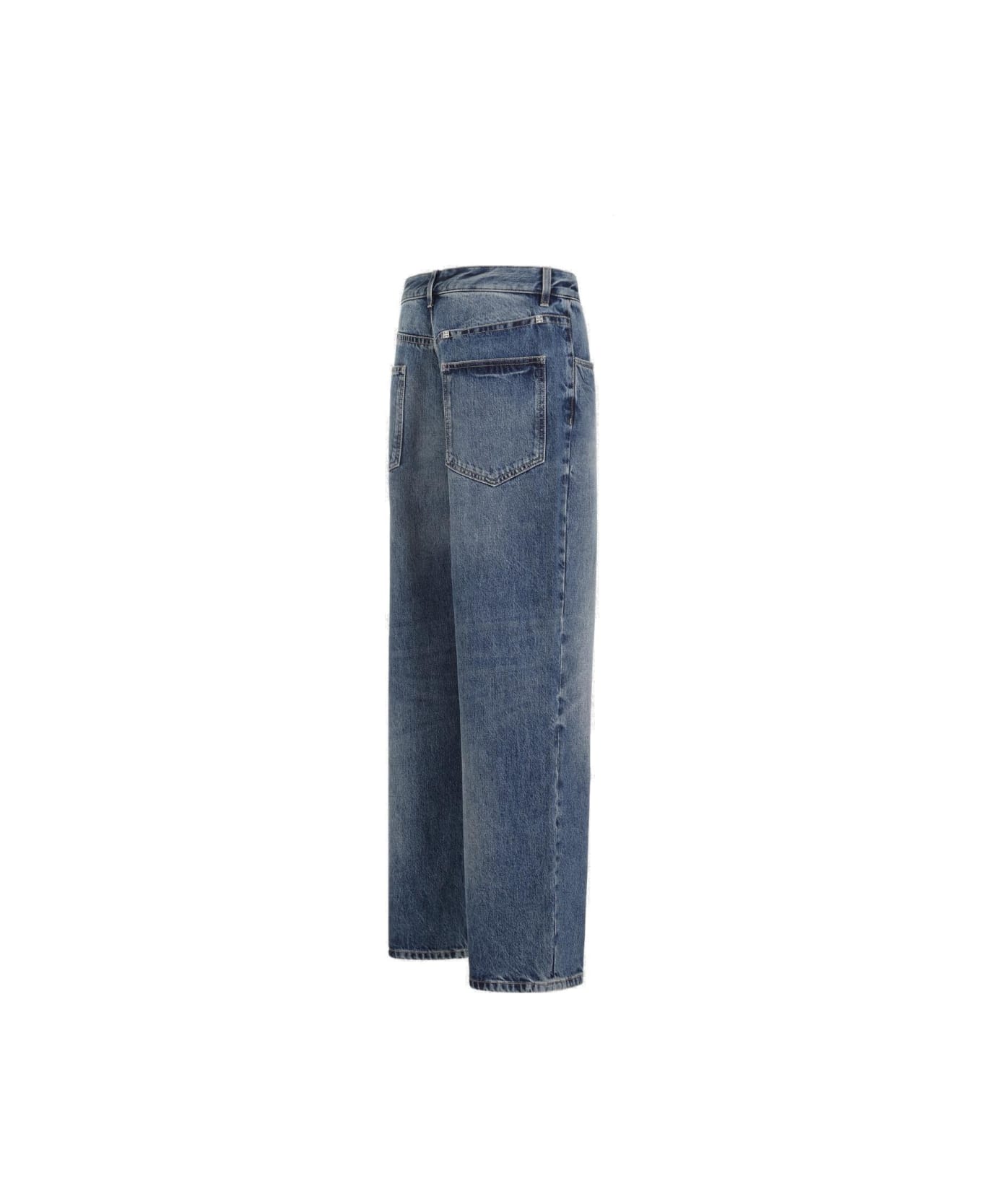 Givenchy Logo Plaque Straight-leg Jeans - Blue