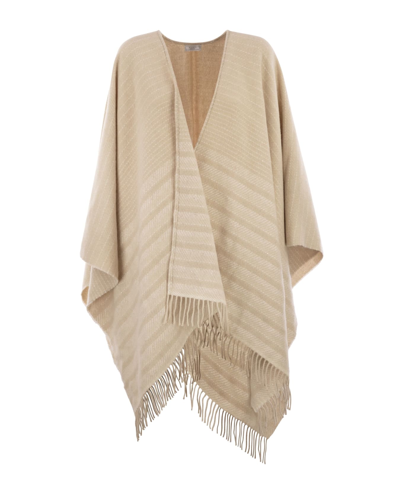 Peserico Virgin Wool And Cashmere Capea - Light Beige