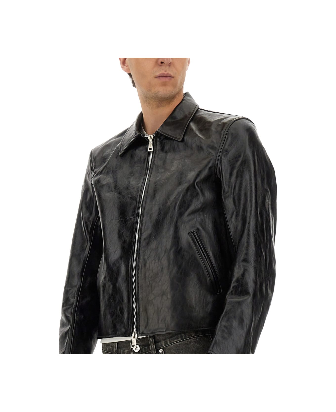 Our Legacy Mini Leather Jacket - BLACK