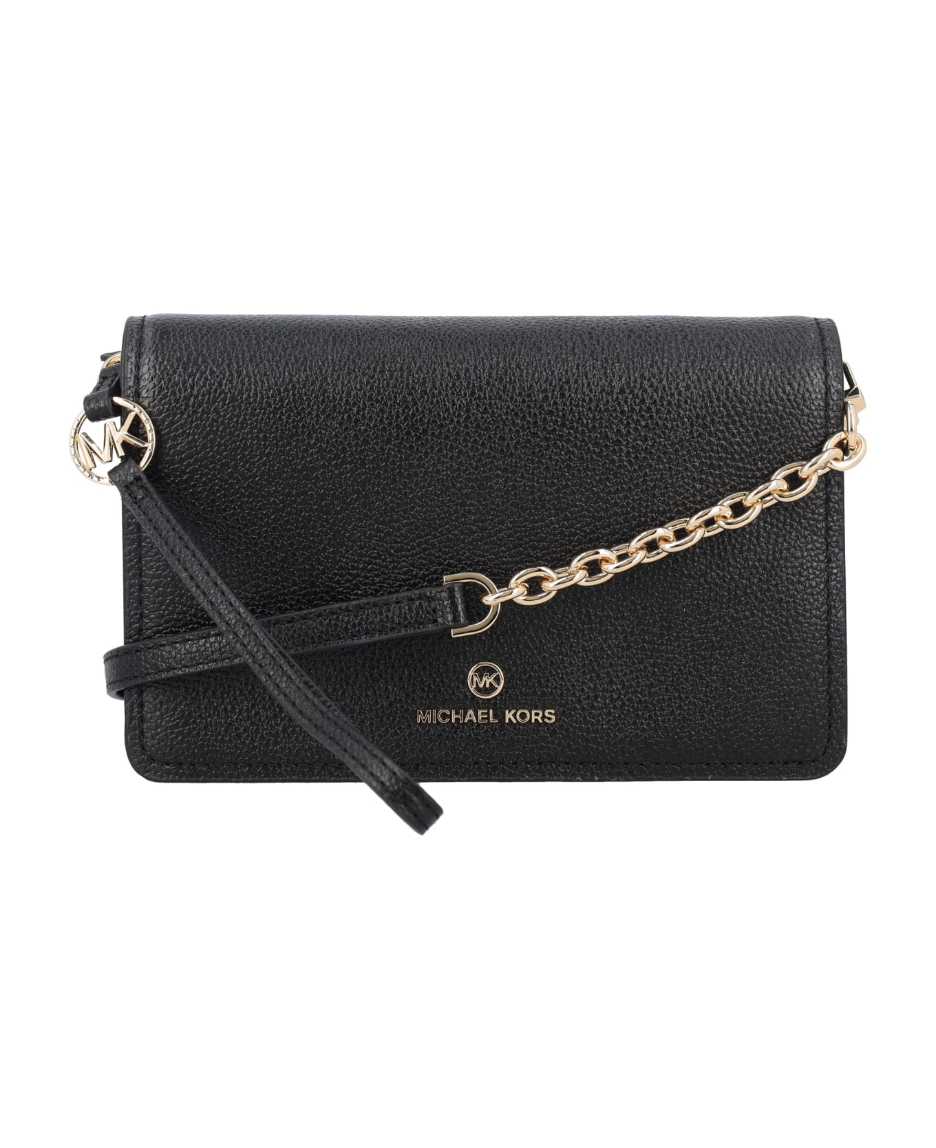 MICHAEL Michael Kors Jet Set Large Pebbled Leather Crossbody Bag - BLACK