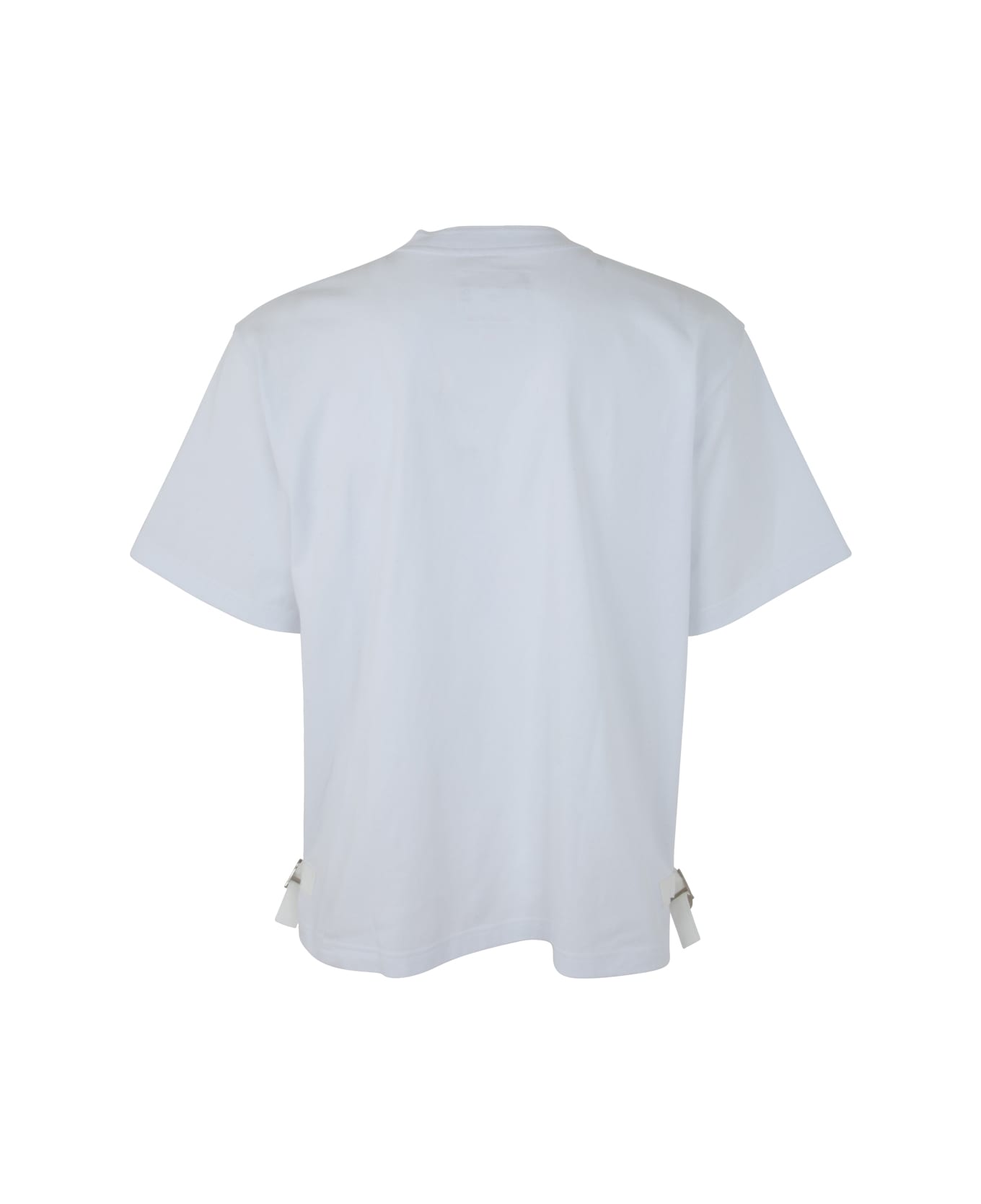 Sacai Nylon Twill And Cotton Jersey T-shirt - Off White