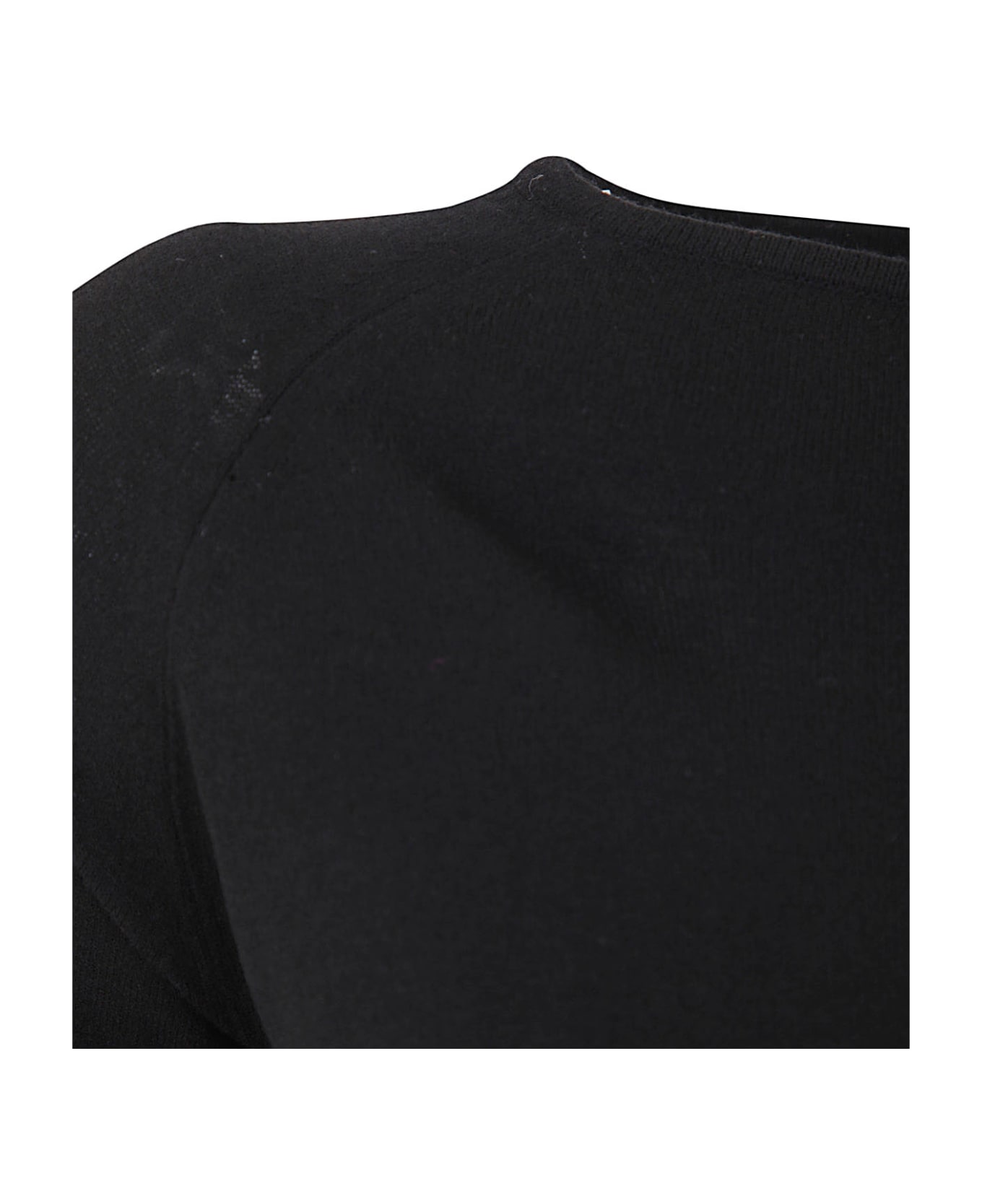 Base Raglan Short Sleeves A Line Sweater - Black