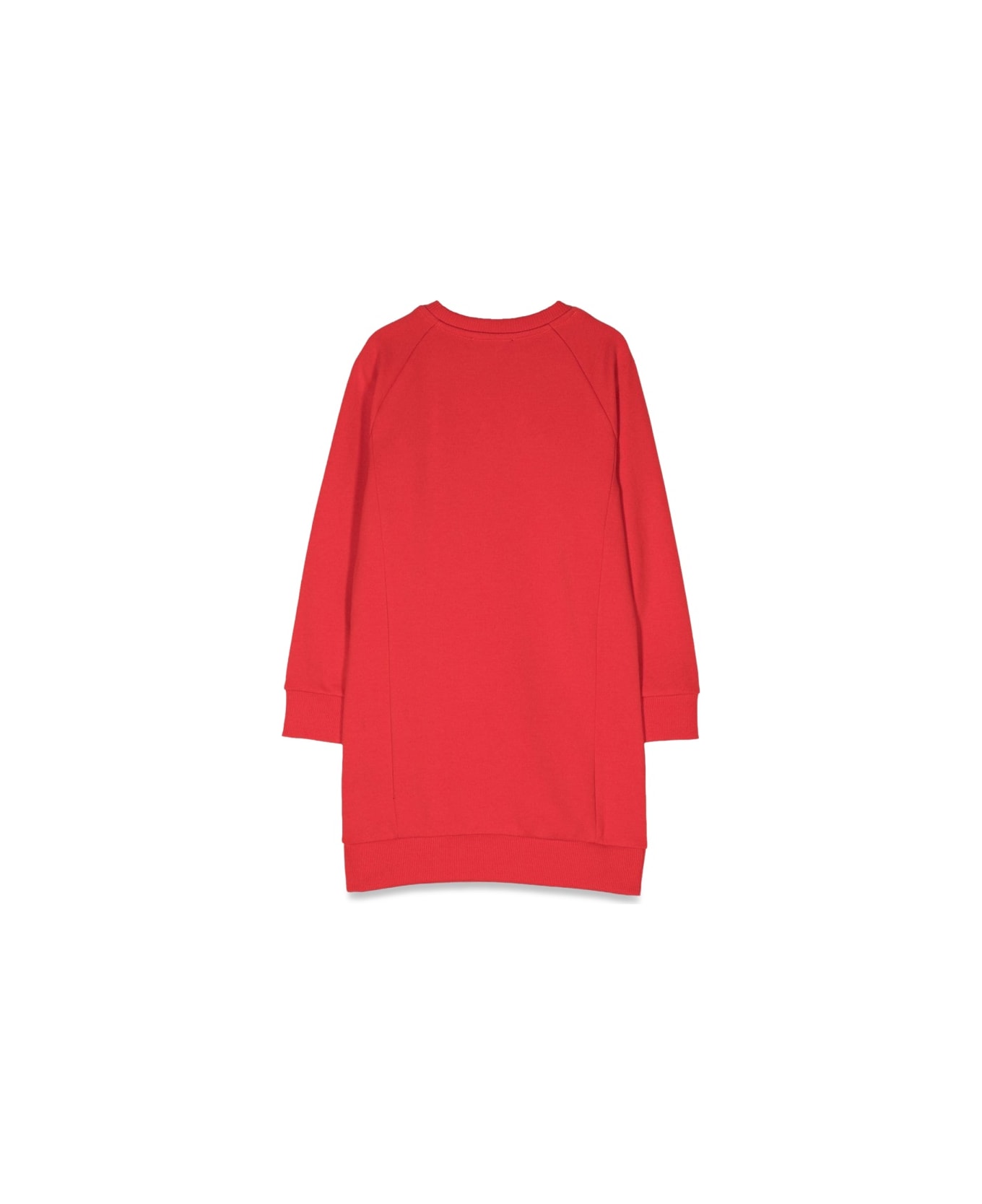 Balmain Ml Sweatshirt Dress Logo And Buttons - RED