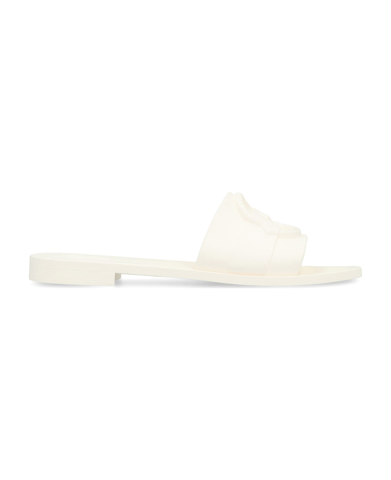 Moncler Mon Rubber Slides - White