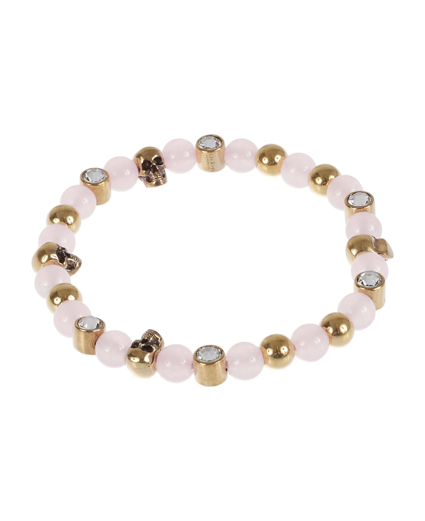 Alexander McQueen Bead Necklace - Antique Gold/Pink