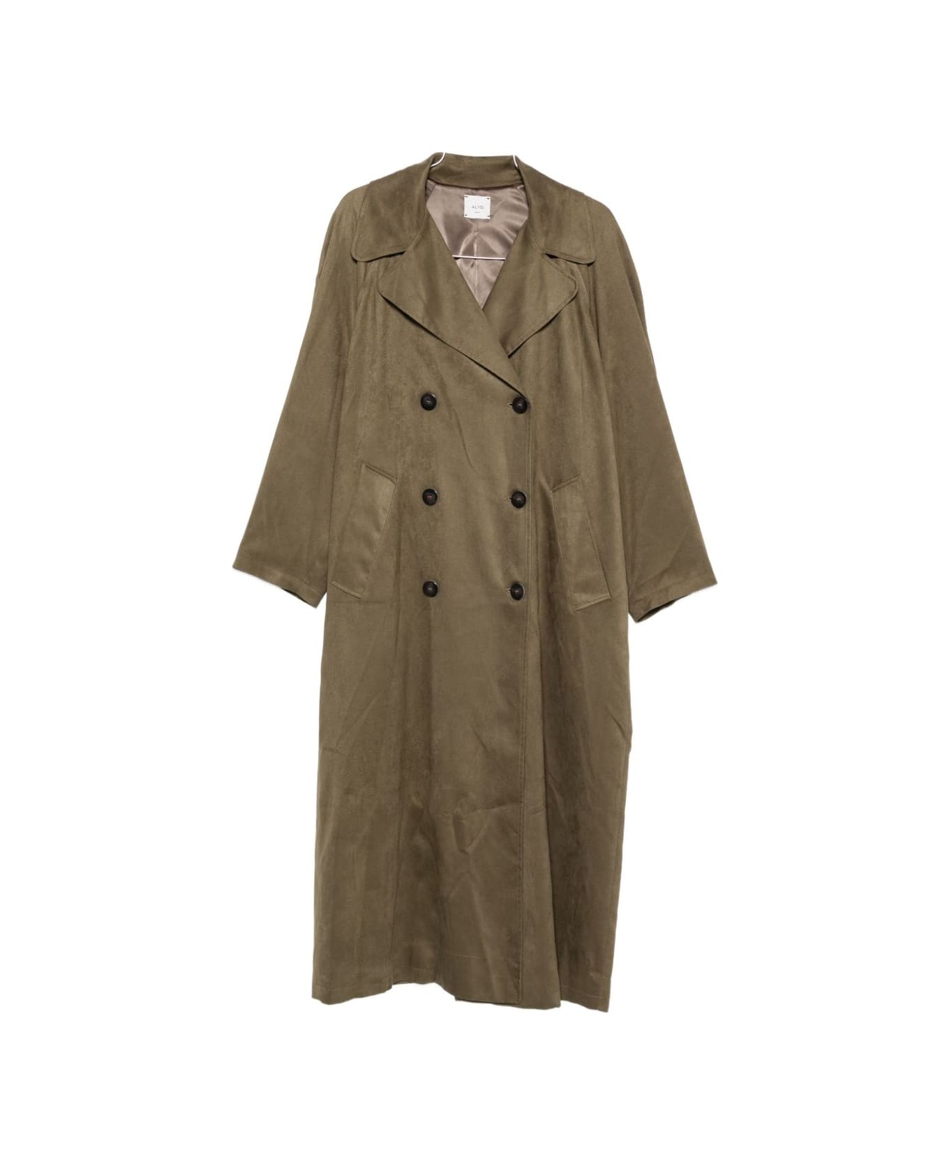 Alysi Double-breasted Trench Coat - Green