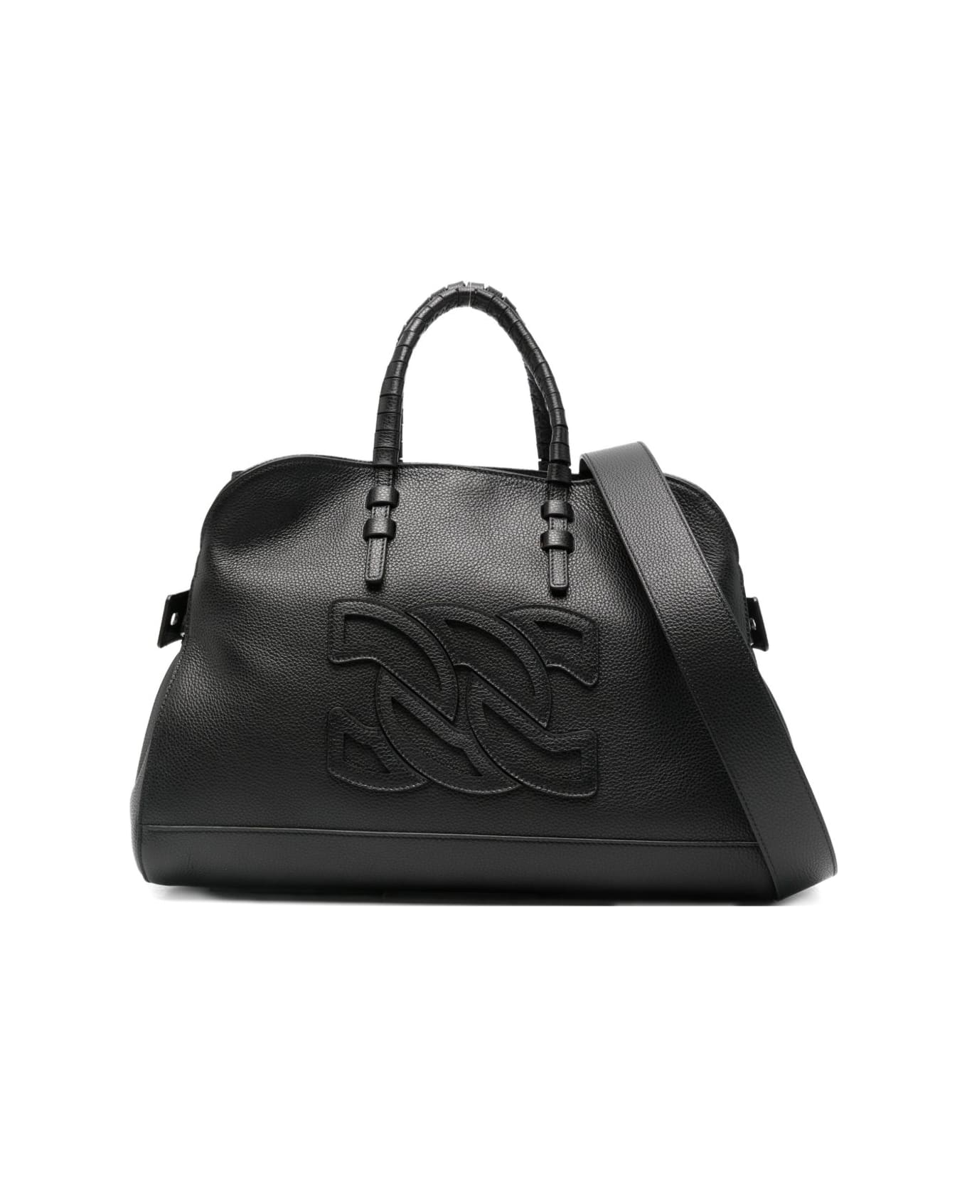 Casadei Park Avenue Leather Tote - Black