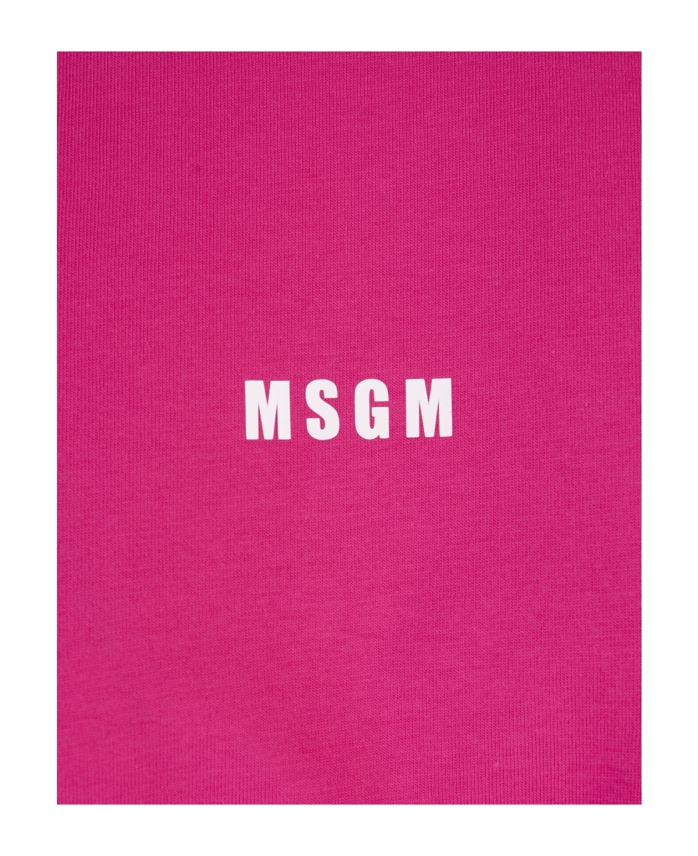MSGM Fuchsia T-shirt With Micro Logo - Pink