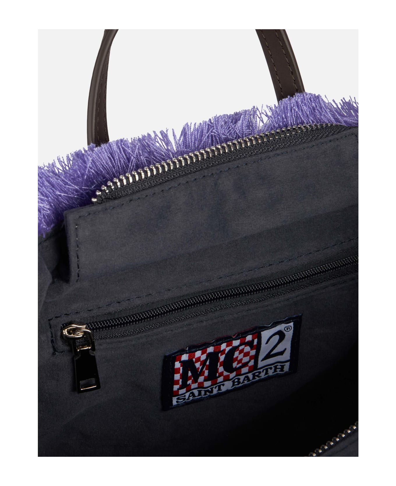 MC2 Saint Barth Lilac Velvet Chine Mini Vanity Fringed Bag - PINK