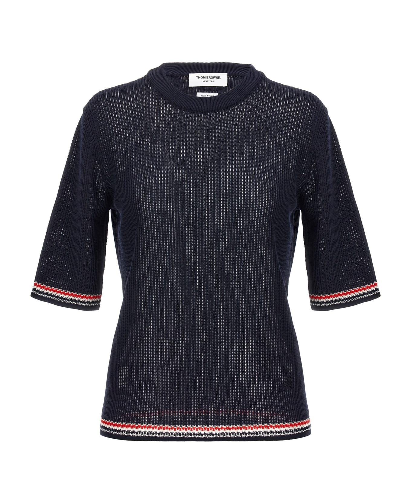Thom Browne Pointelle Sweater - Navy