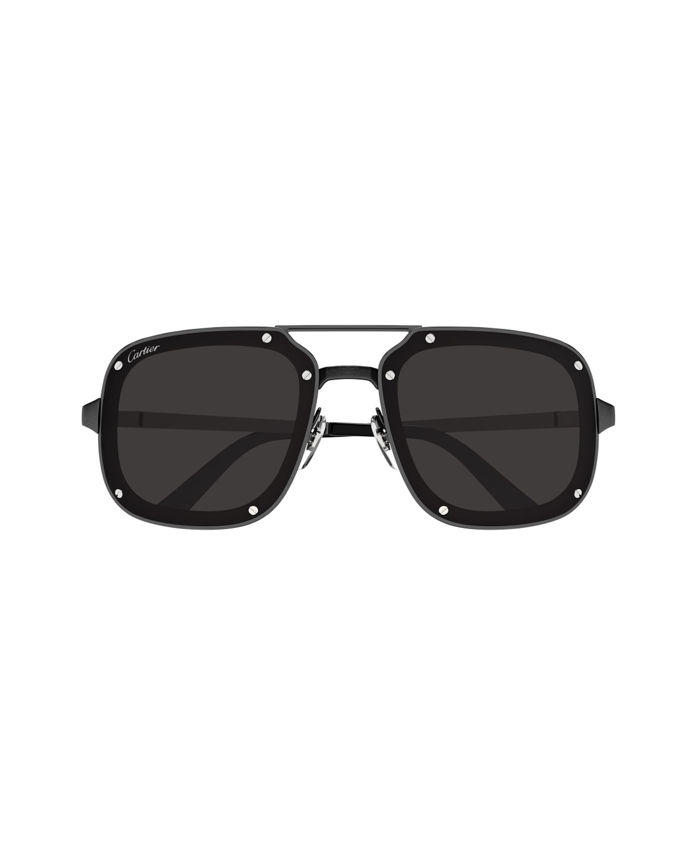 Cartier Eyewear Cartier Ct0194s Santos De Cartier 004 Black Smoke Sunglasses - Nero