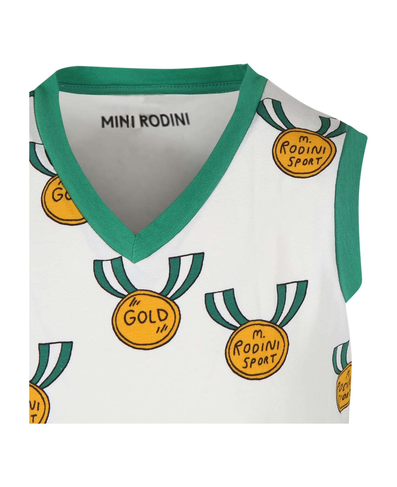 Mini Rodini Ivory Casual Dress For Girl With Medals - Ivory