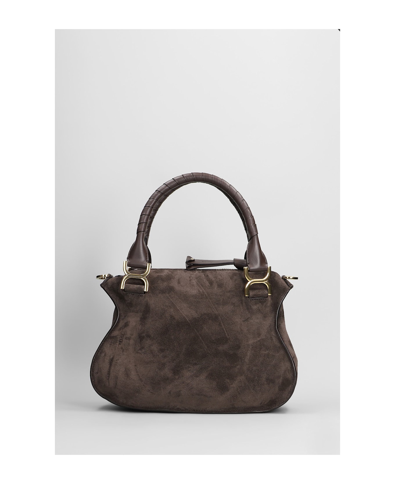 Chloé Mercie Shoulder Bag In Brown Suede - brown