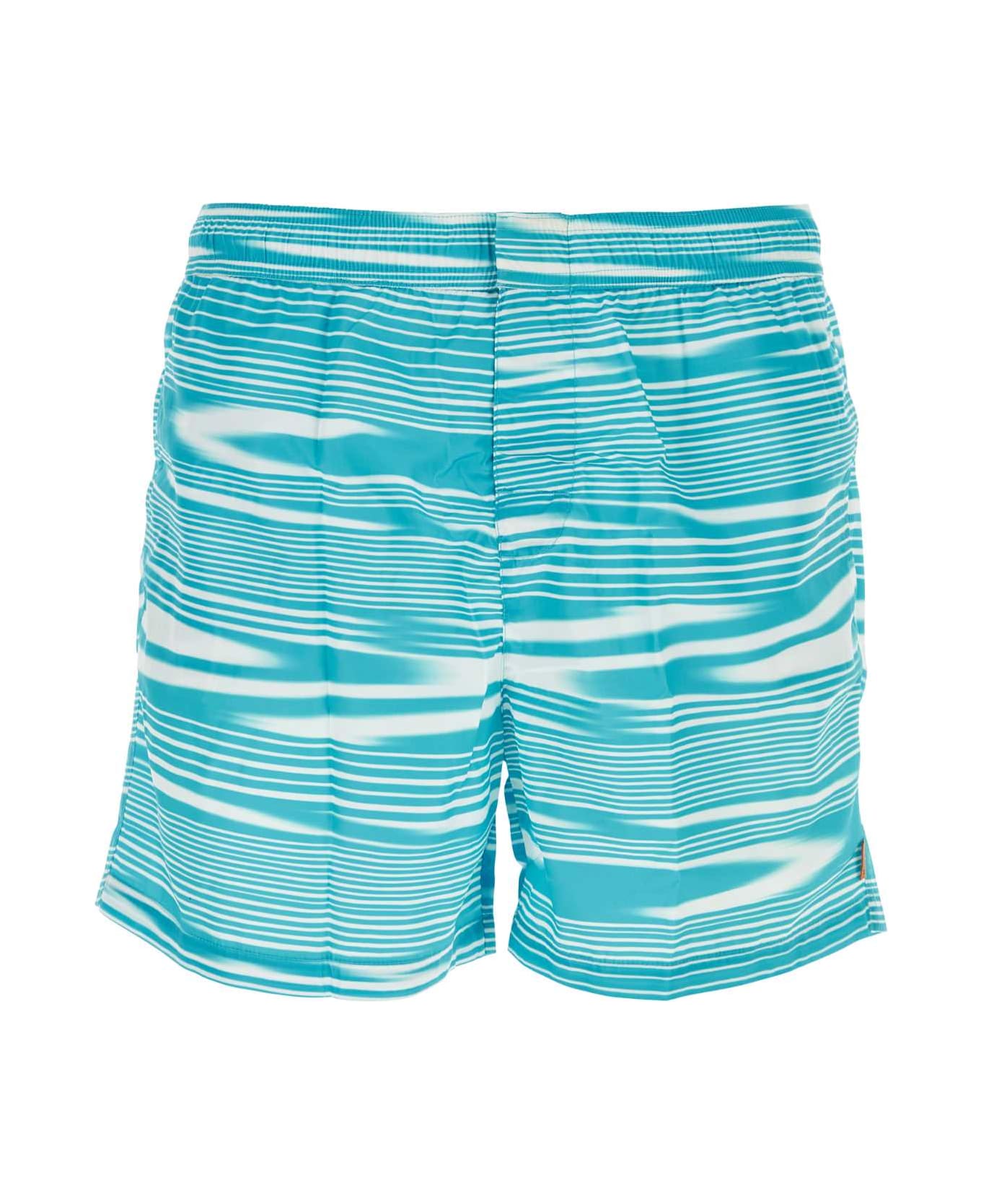 Missoni Printed Polyester Blend Swimming Shorts - WHITEBLUE
