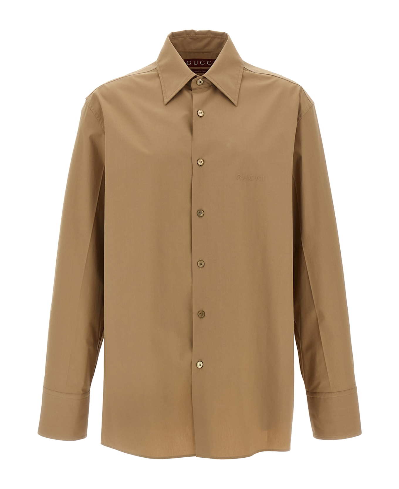 Gucci Embossed Logo Shirt - Beige