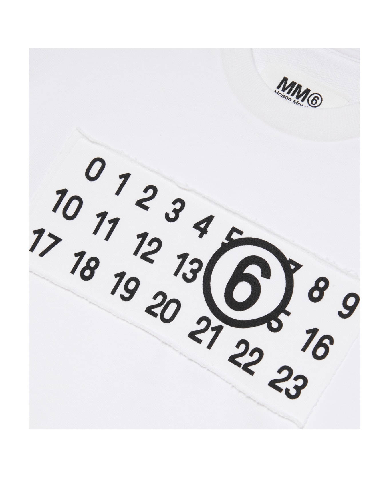 MM6 Maison Margiela Mm6s84u Sweat-shirt Maison Margiela Crew-neck Sweatshirt Branded With Numeric Logo - White