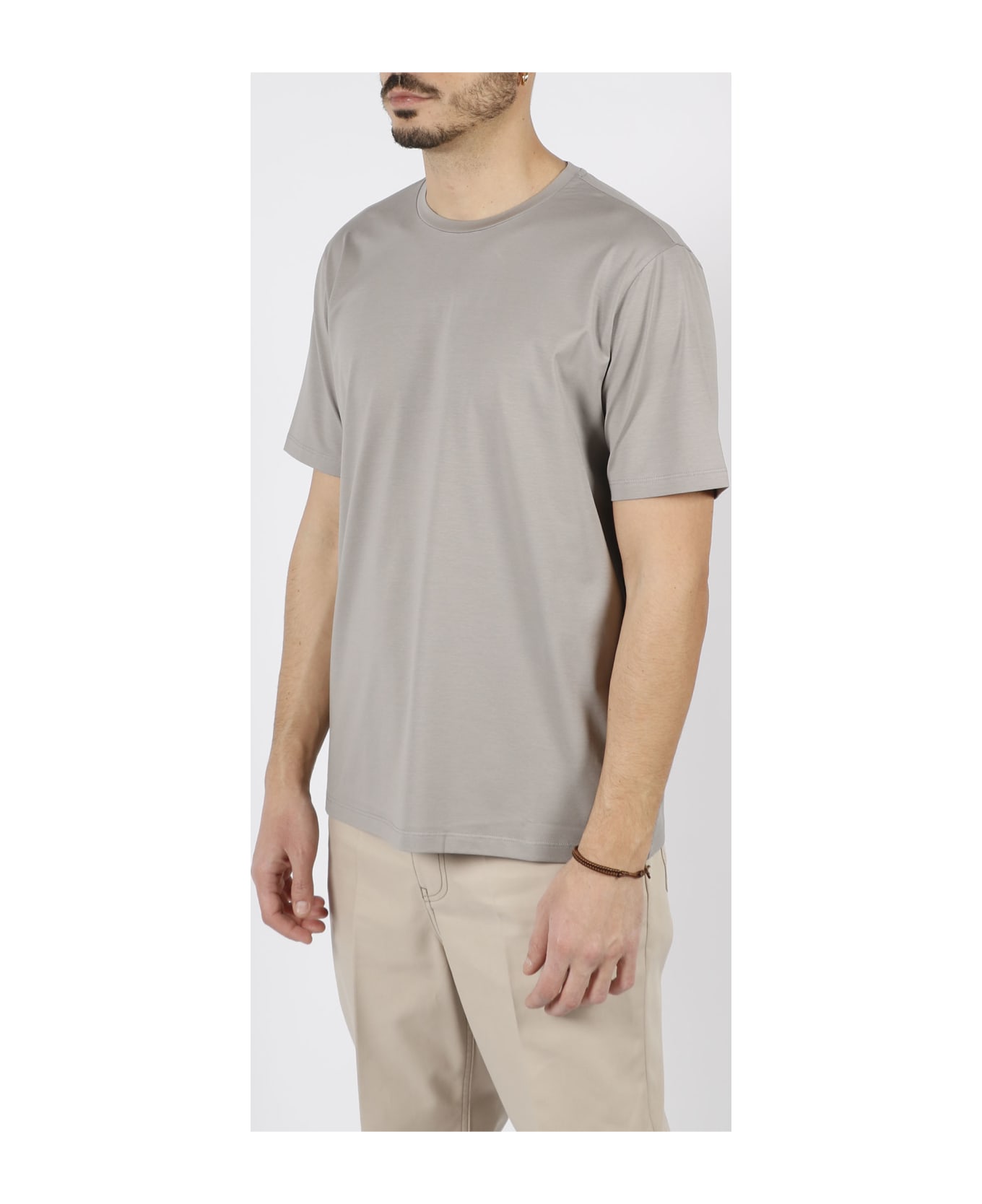 Herno Superfine Cotton Stretch T-shirt - Nude 
Neutrals