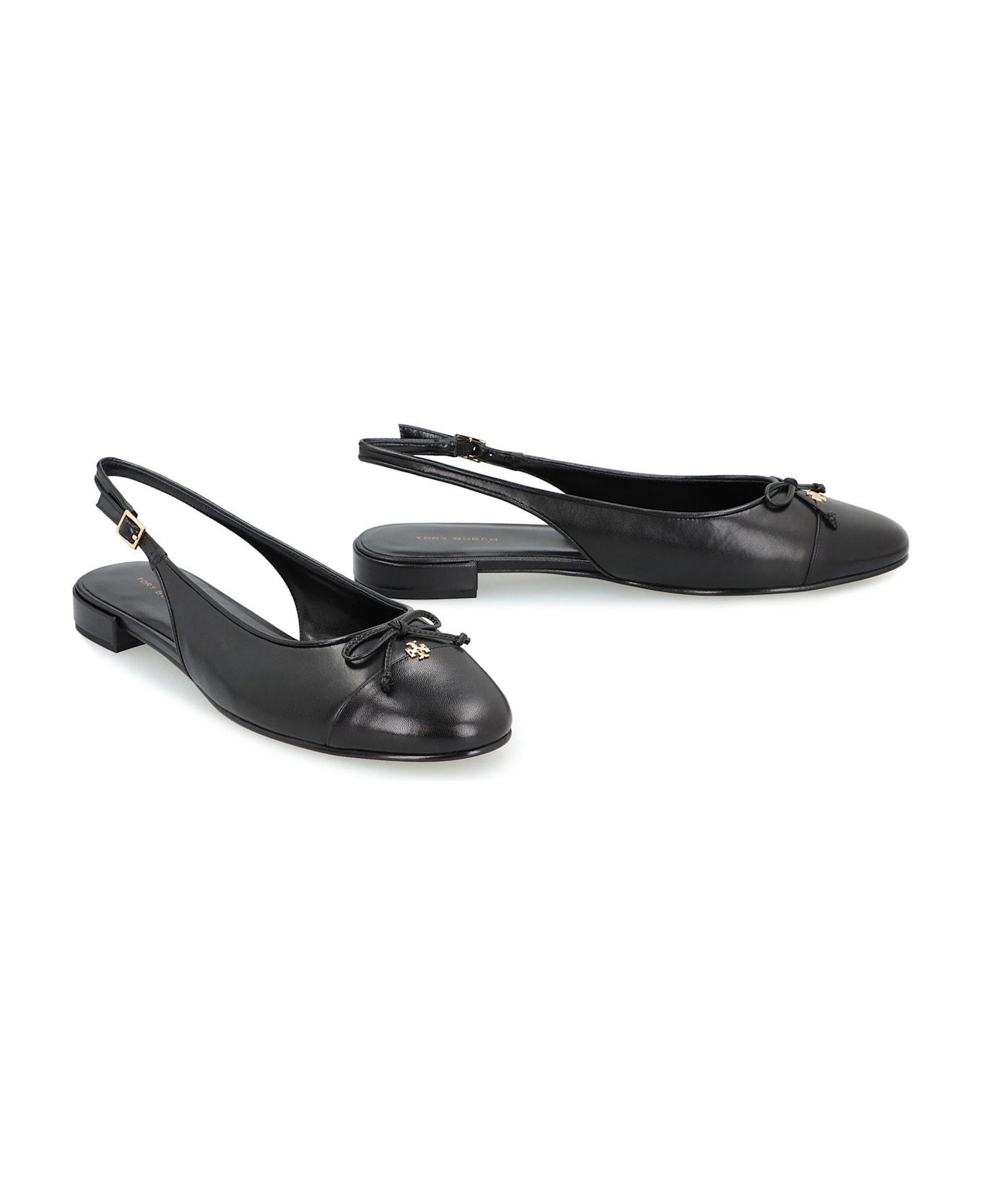 Tory Burch Leather Slingback Pumps - black