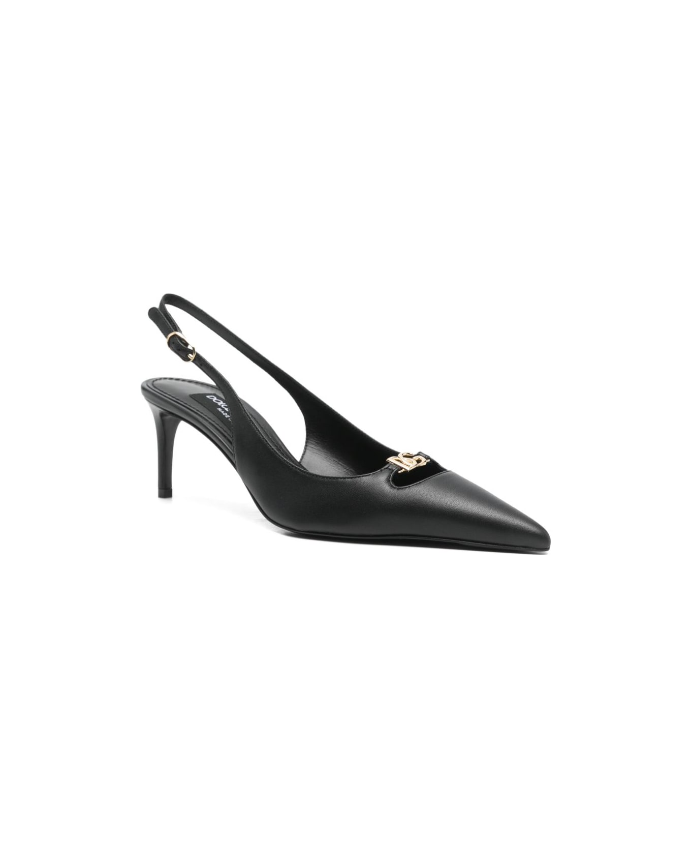 Dolce & Gabbana Leather Slingback Pumps - Black