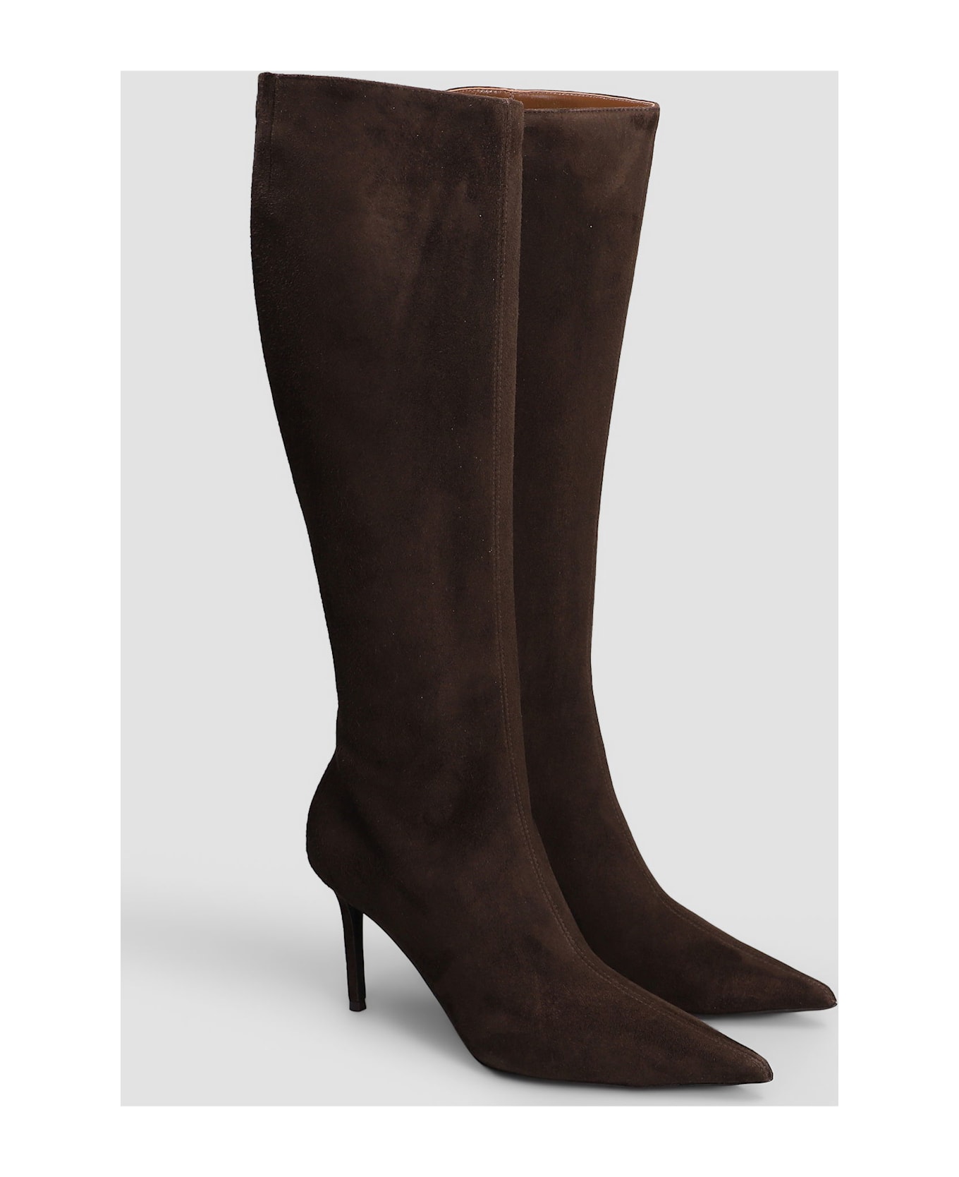 Giuseppe Zanotti Gz Tamigi 85 High Heels Boots In Brown Suede - brown
