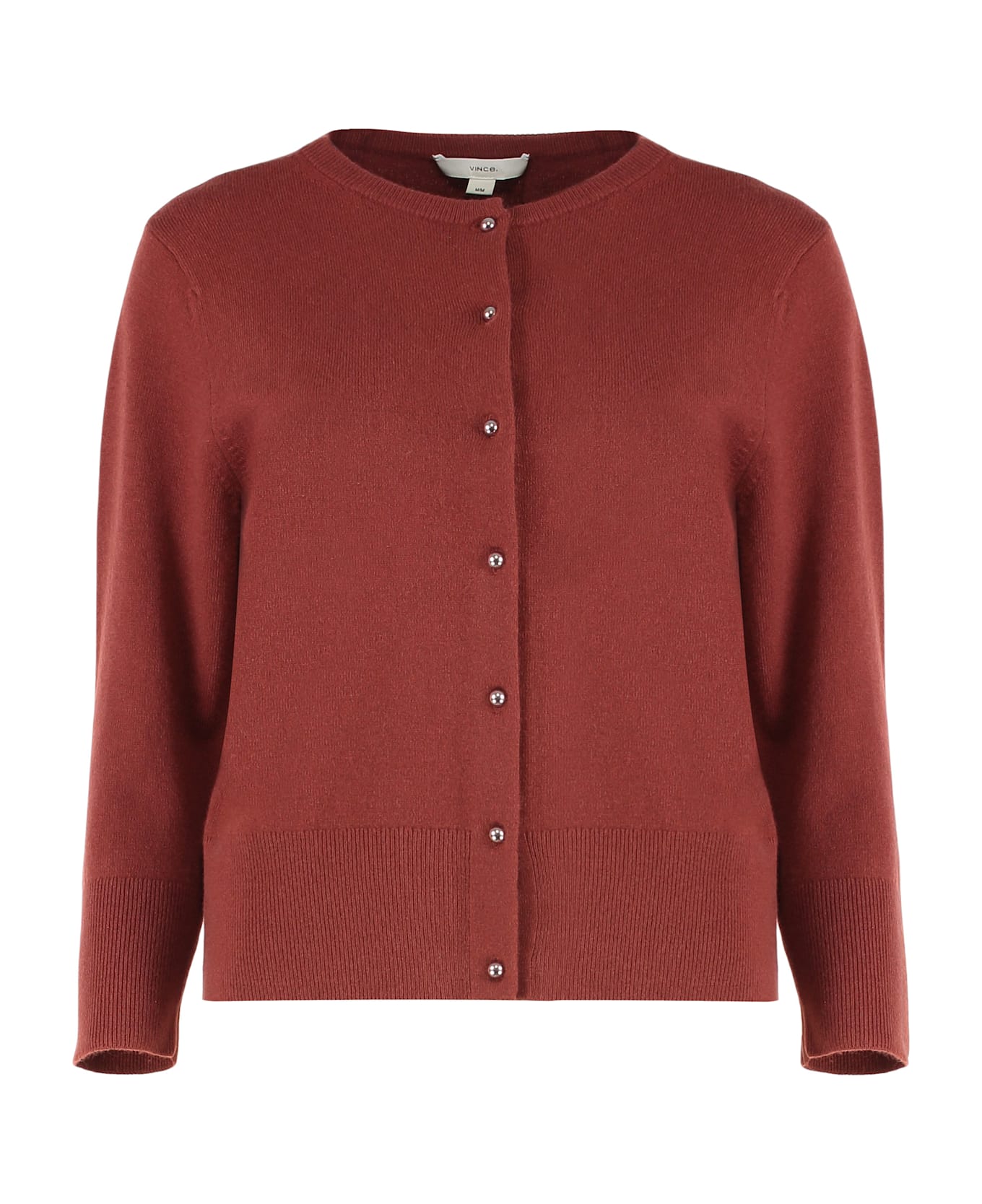 Vince Red Dark Cardigan, Elegant And Versatile. - brown