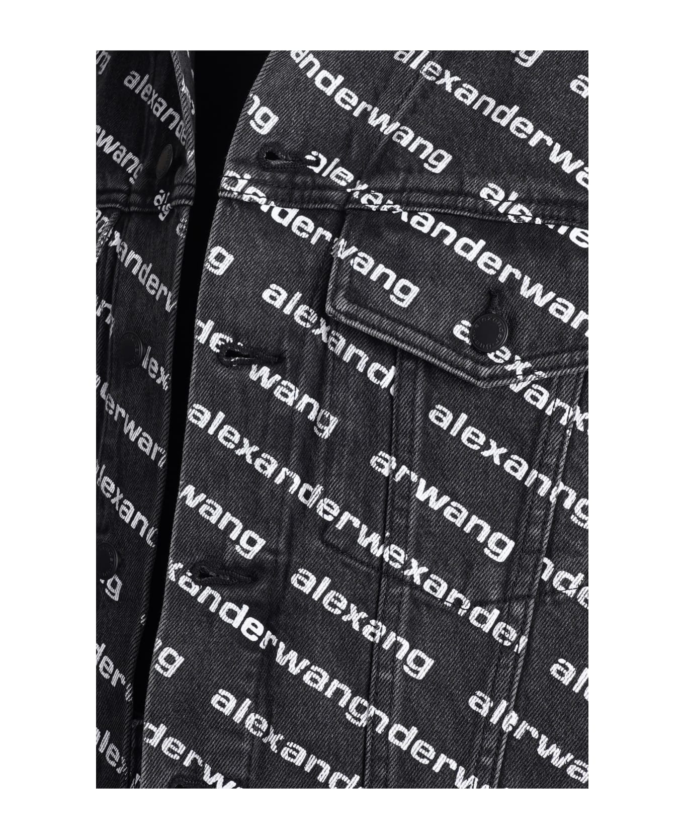Alexander Wang All Over Logo Jacket - GREYAGEDWHITE