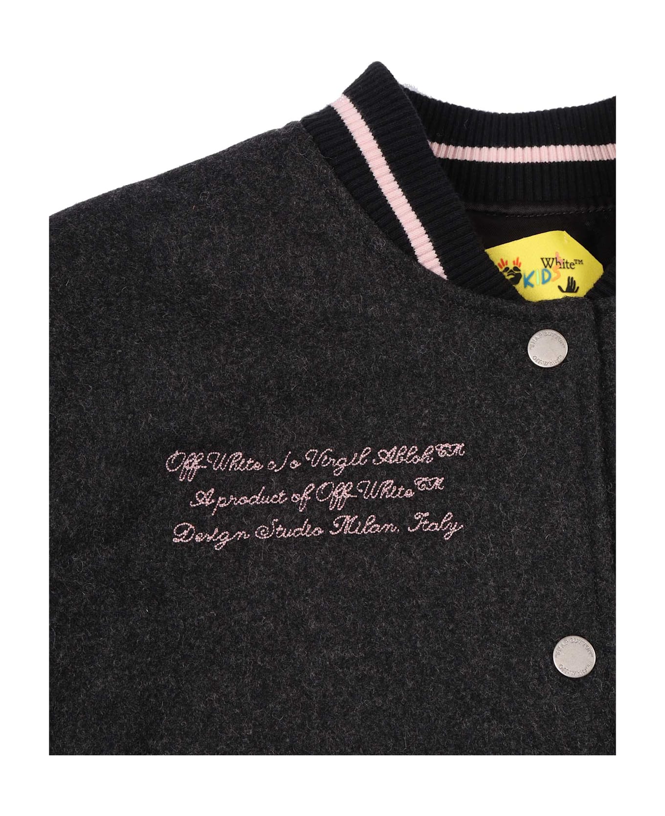 Off-White Ow Patch Varsity Dark Grey - Fuchsia - GREY