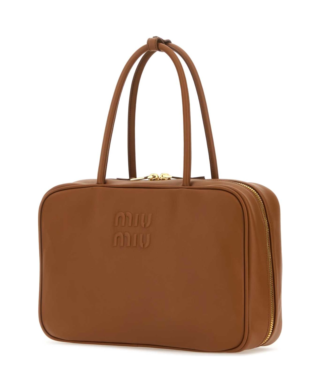 Miu Miu Caramel Leather Handbag - COGNAC
