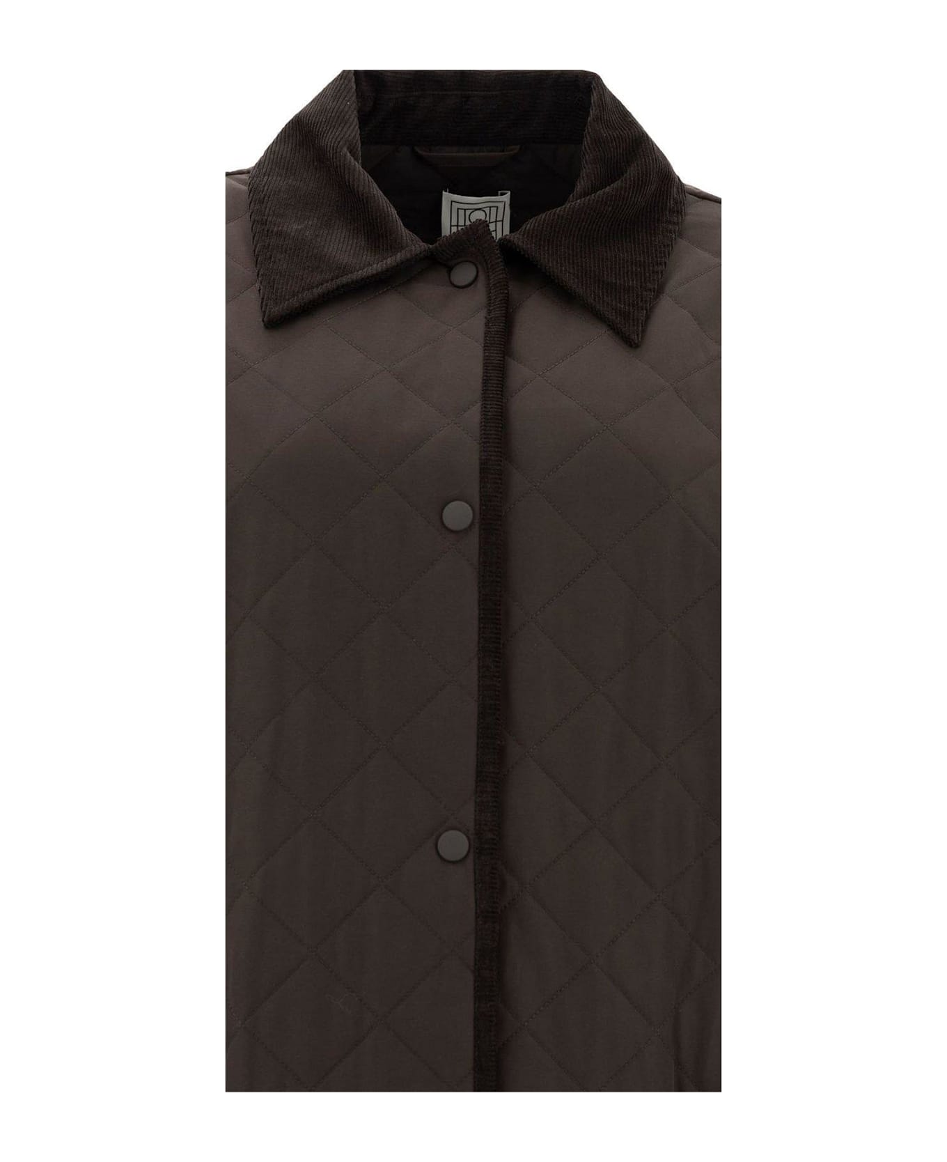 Totême Diamond-quilted Buttoned Jacket - ESPRESSO