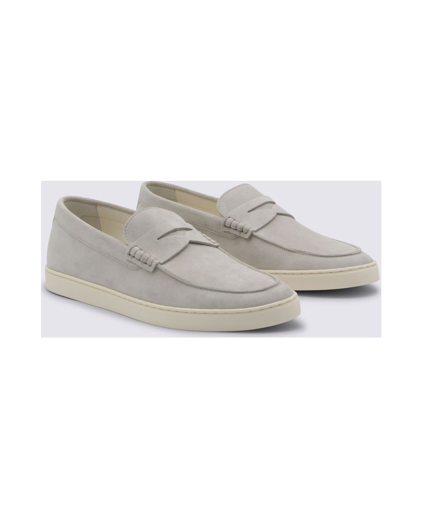 Brunello Cucinelli Grey Leather Laofers - MASTICE
