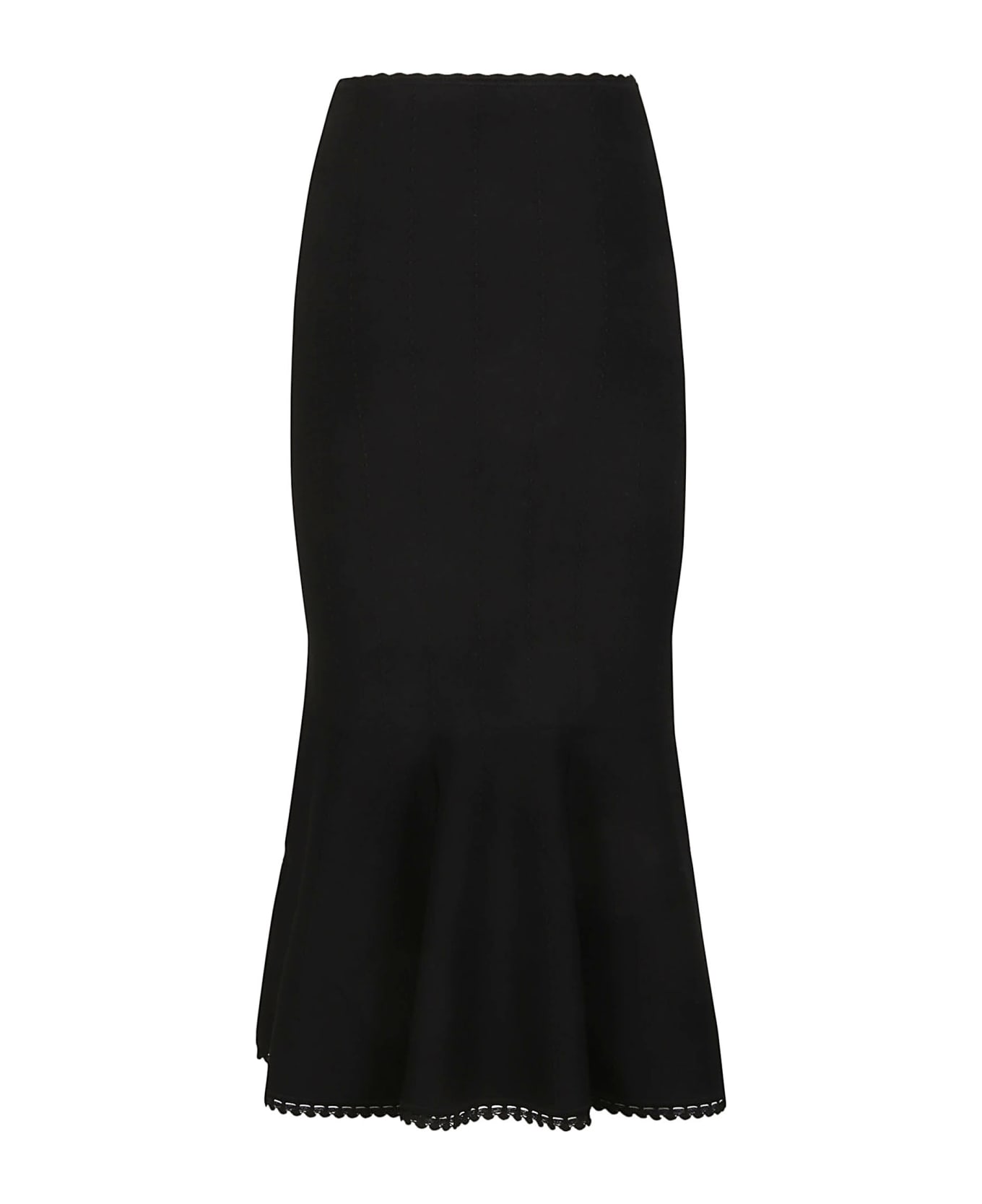 Victoria Beckham Scallop Trim Flared Skirt - Black スカート